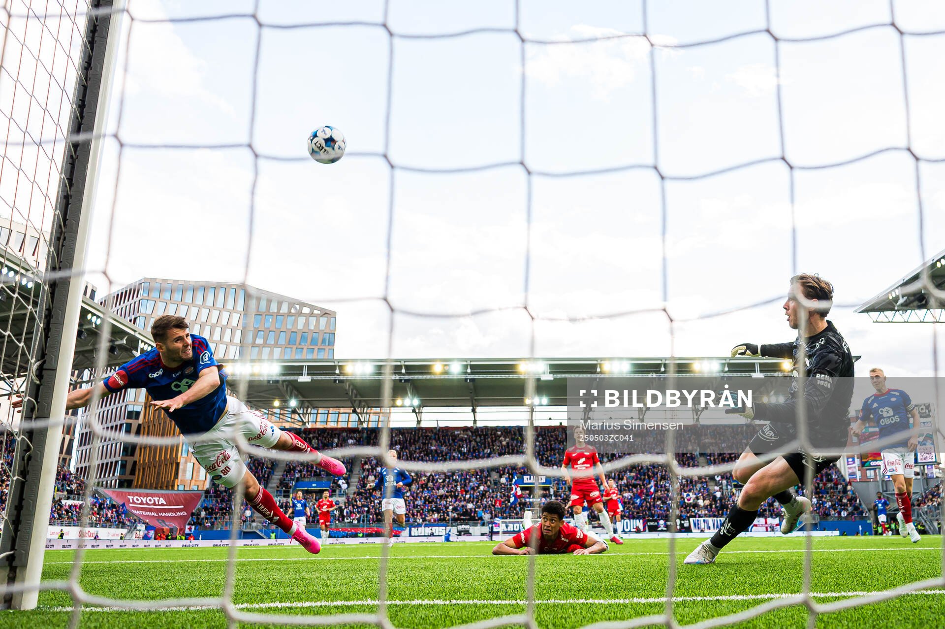 Muamer Brajanac of Vålerenga missing a chance to score