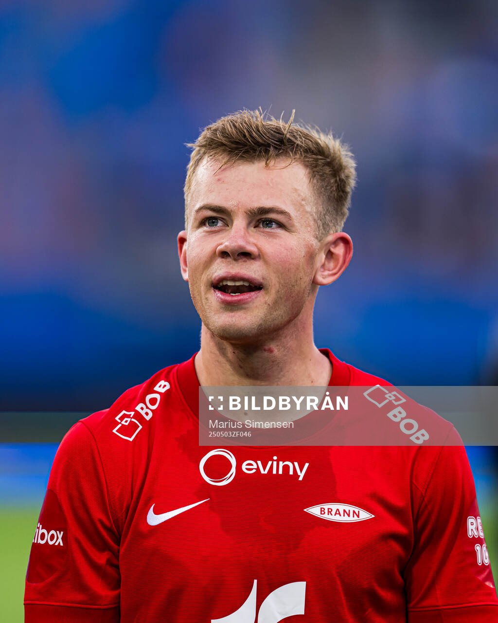 Aune Heggebø of Brann after the Eliteserien match between Rosenborg and Molde on May 3, 2025 in Oslo. 