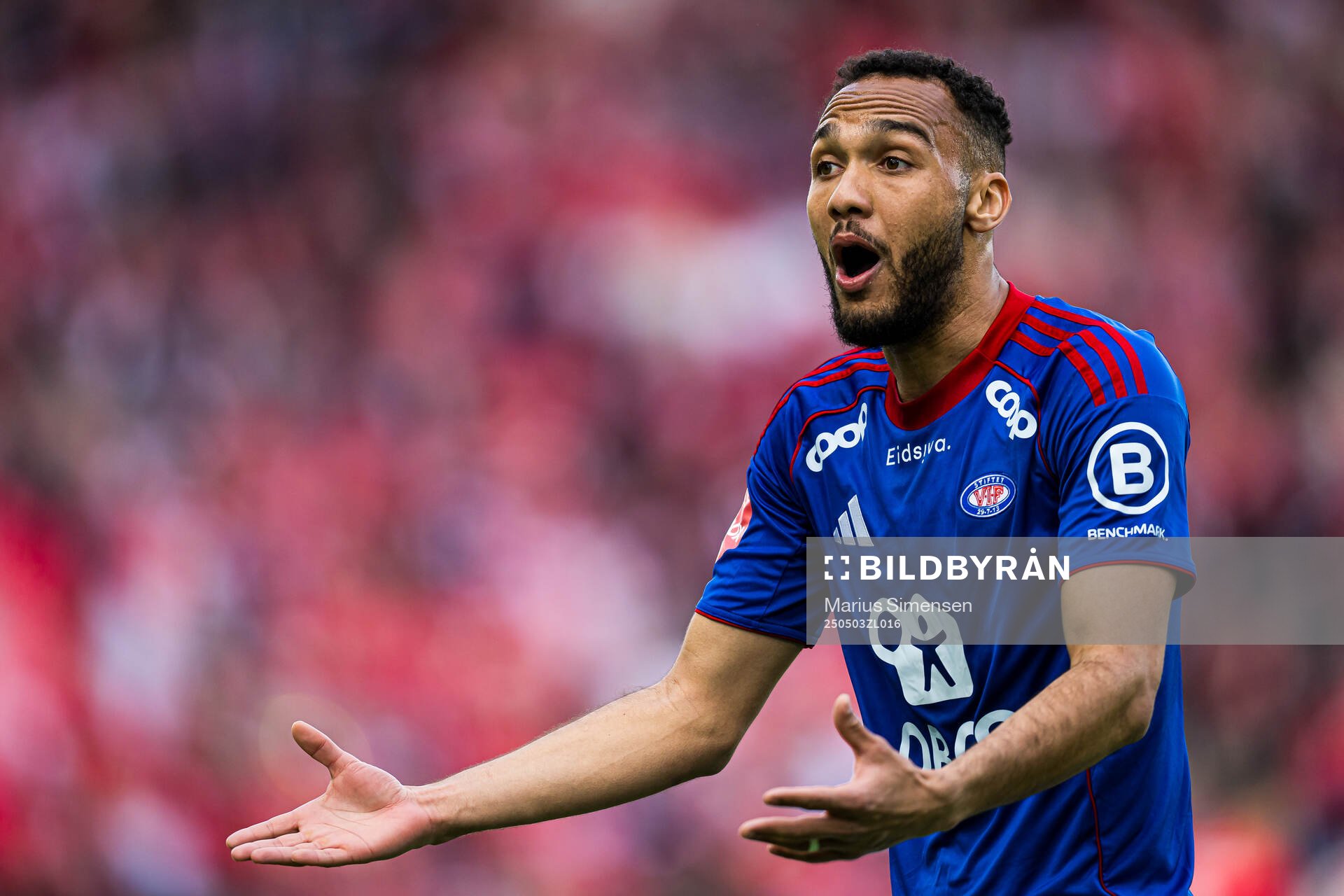 Vinicius Nogueira De Oliveira of Vålerenga during the Eliteserien match between Vålerenga and Brann on May 3, 2025 in Oslo. 
