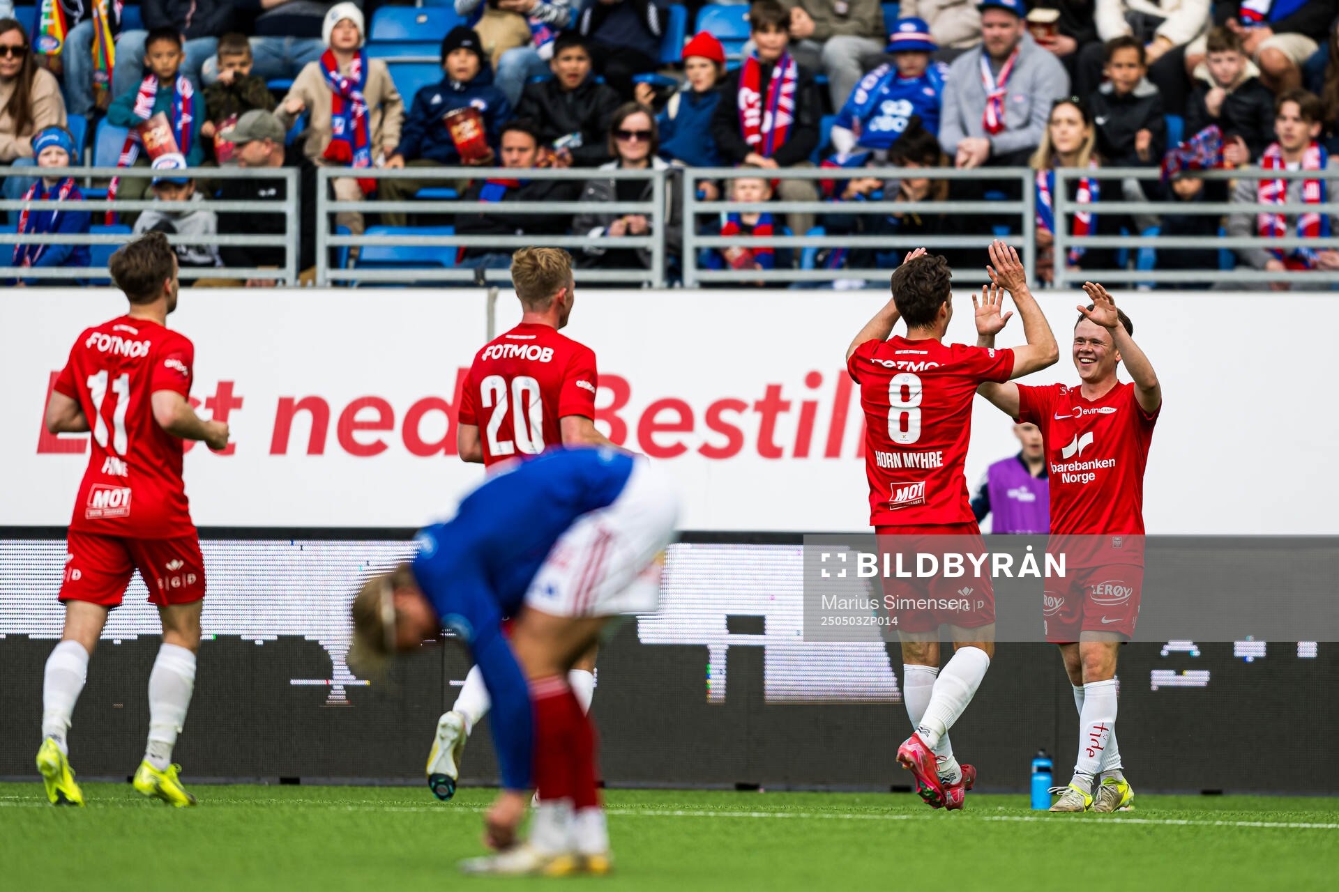 Eggert Aron Gudmundsson of Brann celebrates after scoring the 0-2 goal during the Eliteserien match between Rosenborg and Molde on May 3, 2025 in Oslo.
