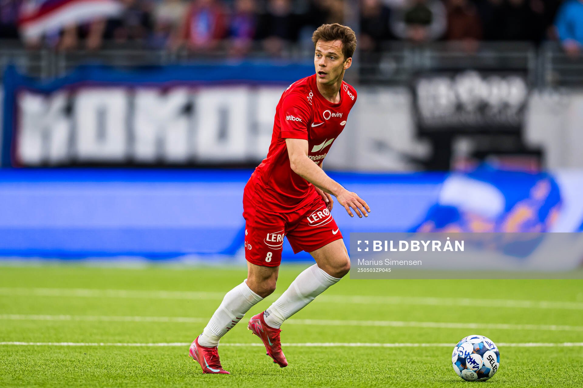Felix Horn Myhre of Brann during the Eliteserien match between Rosenborg and Molde on May 3, 2025 in Oslo. 