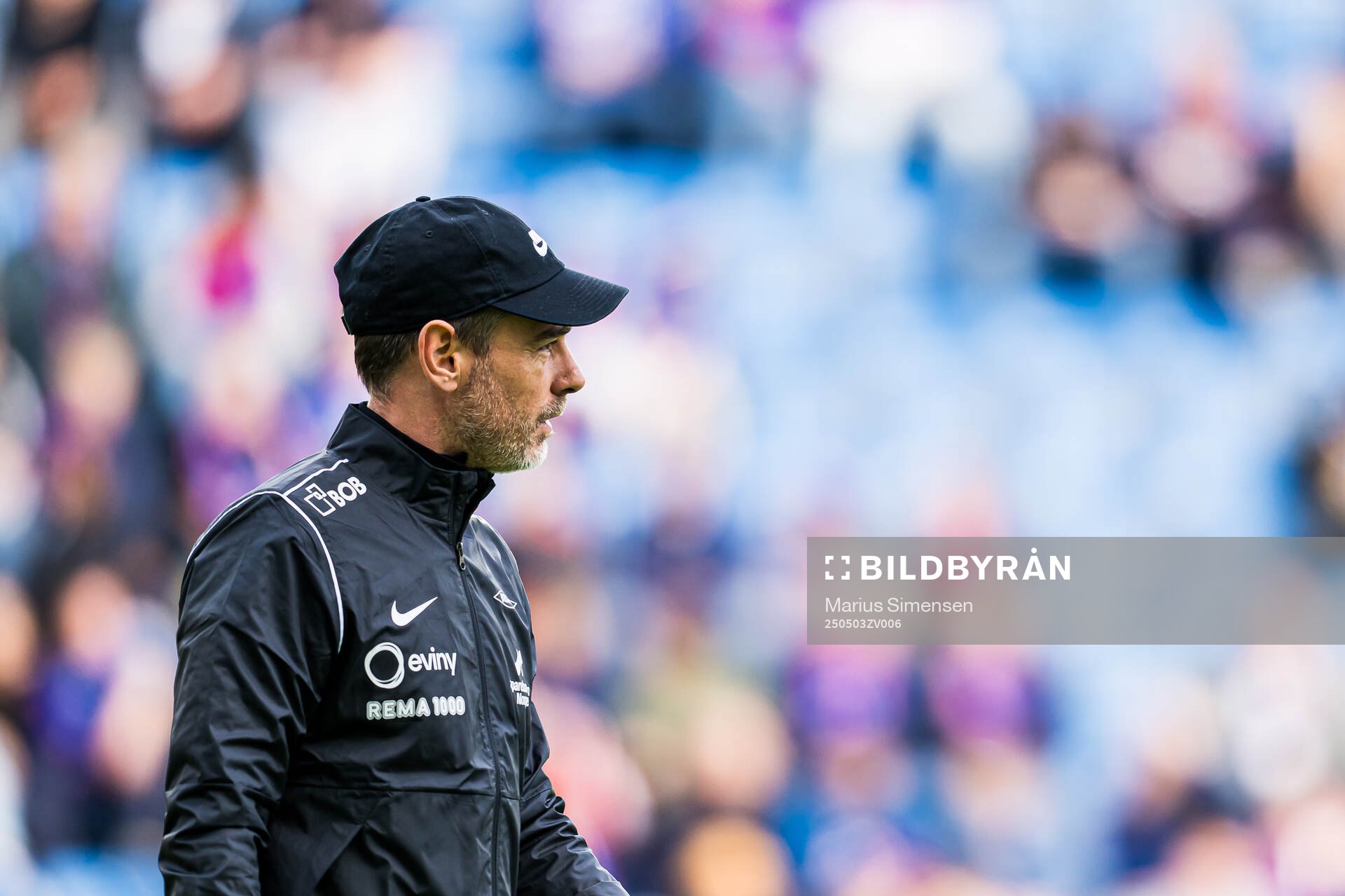 Freyr Alexandersson, head coach of Brann, ahead of the Eliteserien match between Rosenborg and Molde on May 3, 2025 in Oslo. 
