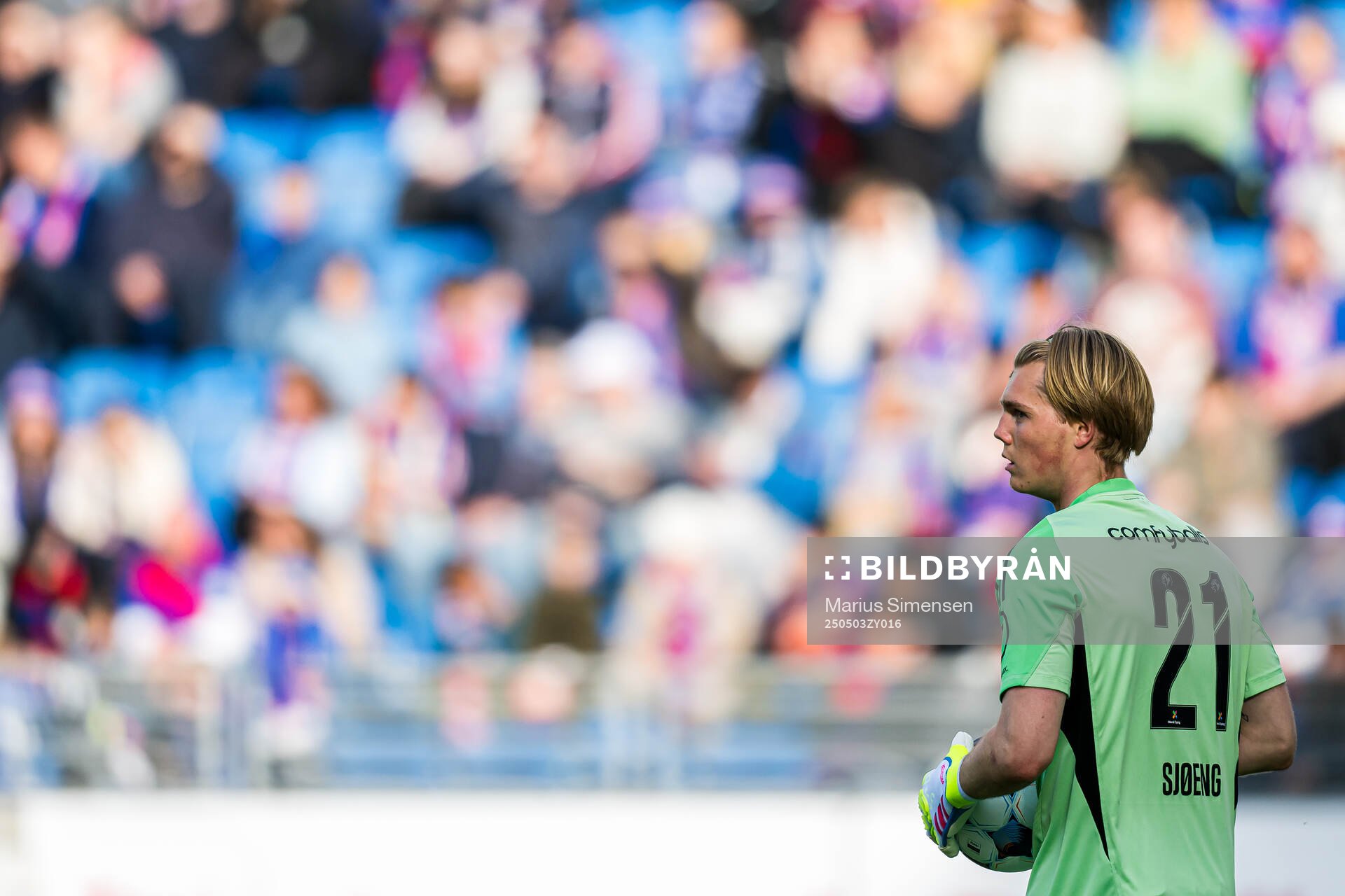 Magnus Sjøeng of Vålerenga during the Eliteserien match between Vålerenga and Brann on May 3, 2025 in Oslo. 
