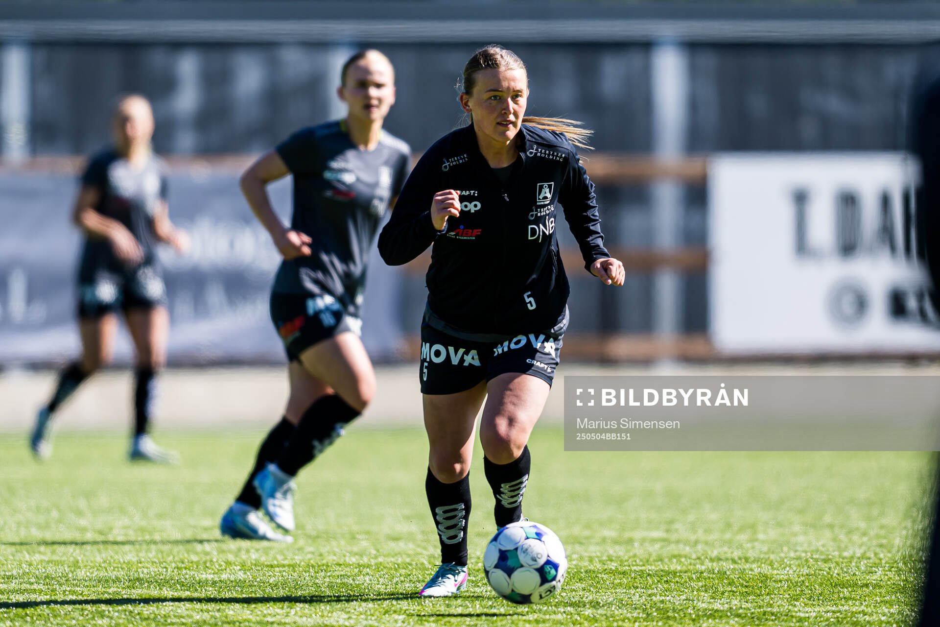 Madeleine Veivåg of Åsane warms up ahead of the 1. division football match between Åsane and Start on May 4, 2025 in Bergen.