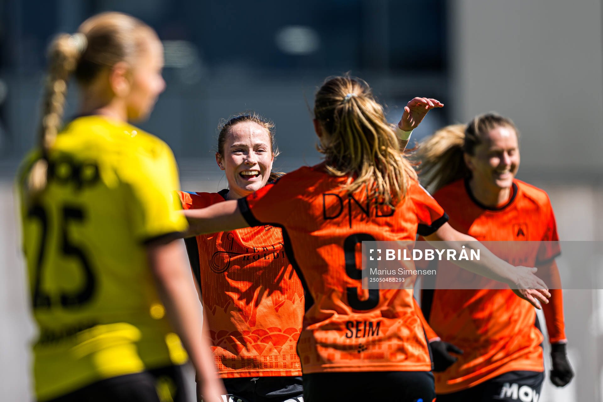 Sarah Haaland of Åsane celebrates after scoring the 3-0 goal during the 1. division football match between Åsane and Start on May 4, 2025 in Bergen.