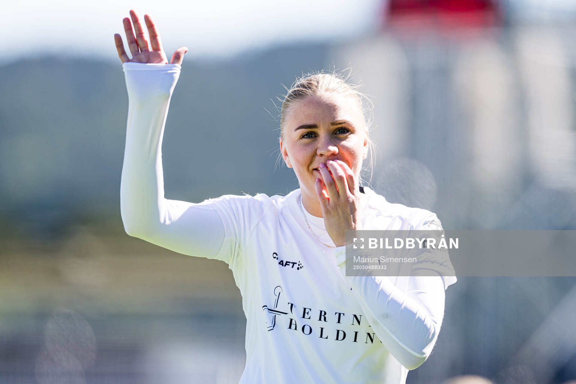 Hanne Larsen of Åsane after the 1. division football match between Åsane and Start on May 4, 2025 in Bergen.