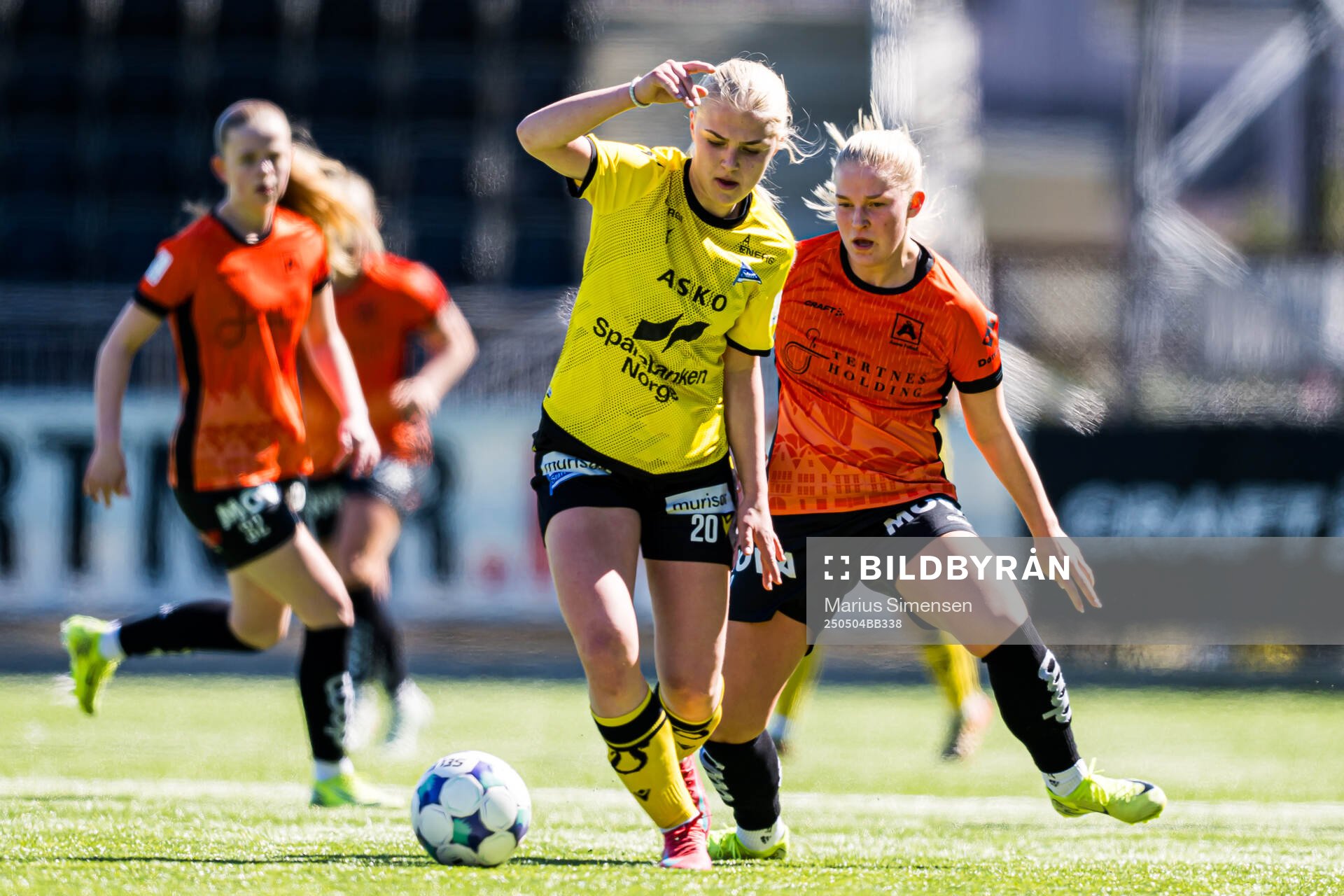 Marion Glatved-Prahl Myrvold of Start during the 1. division football match between Åsane and Start on May 4, 2025 in Bergen.