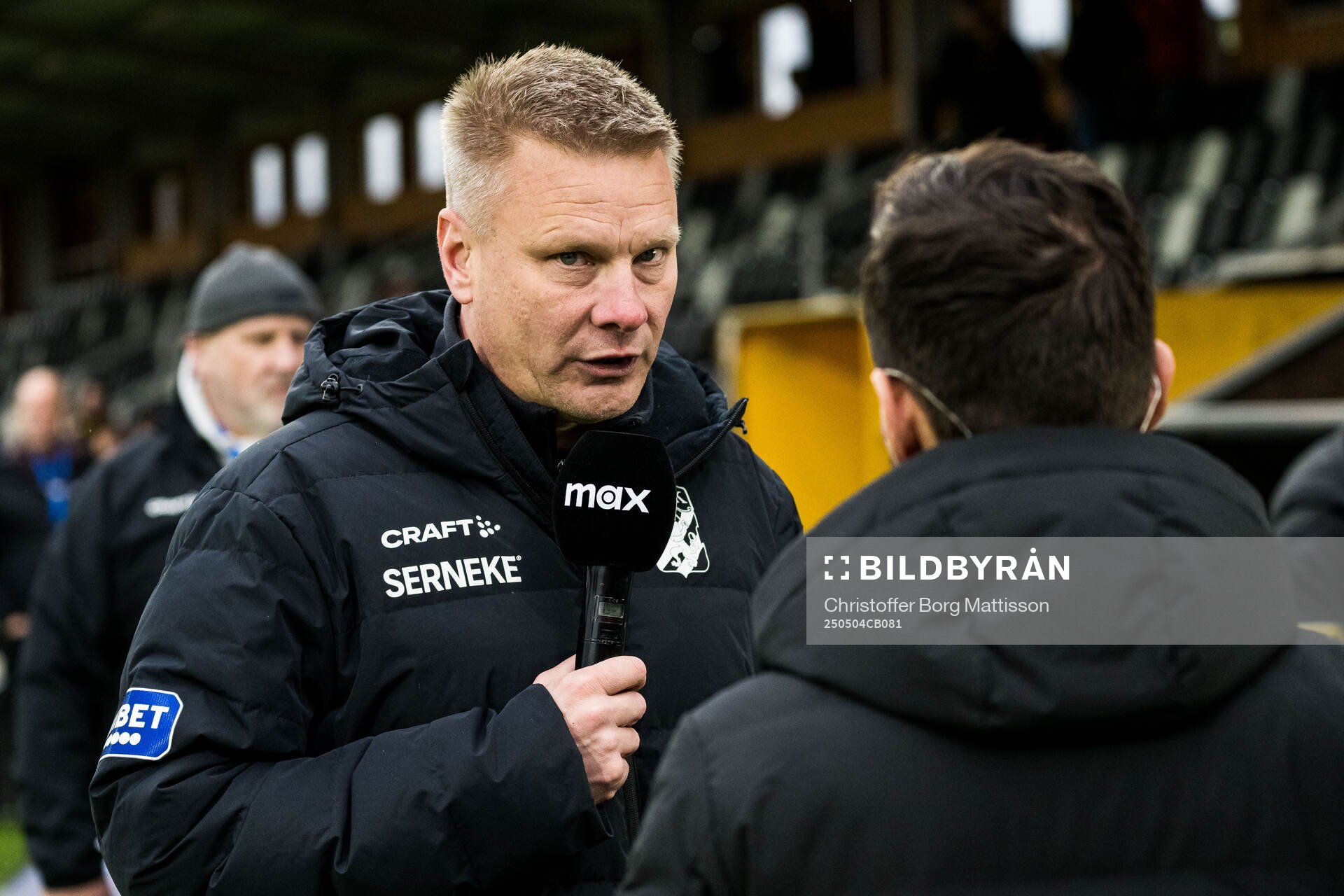 IFK Göteborgs tränare Stefan Billborn efter fotbollsmatchen i Allsvenskan mellan Mjällby och IFK Göteborg den 4 maj 2025 i Hällevik.
