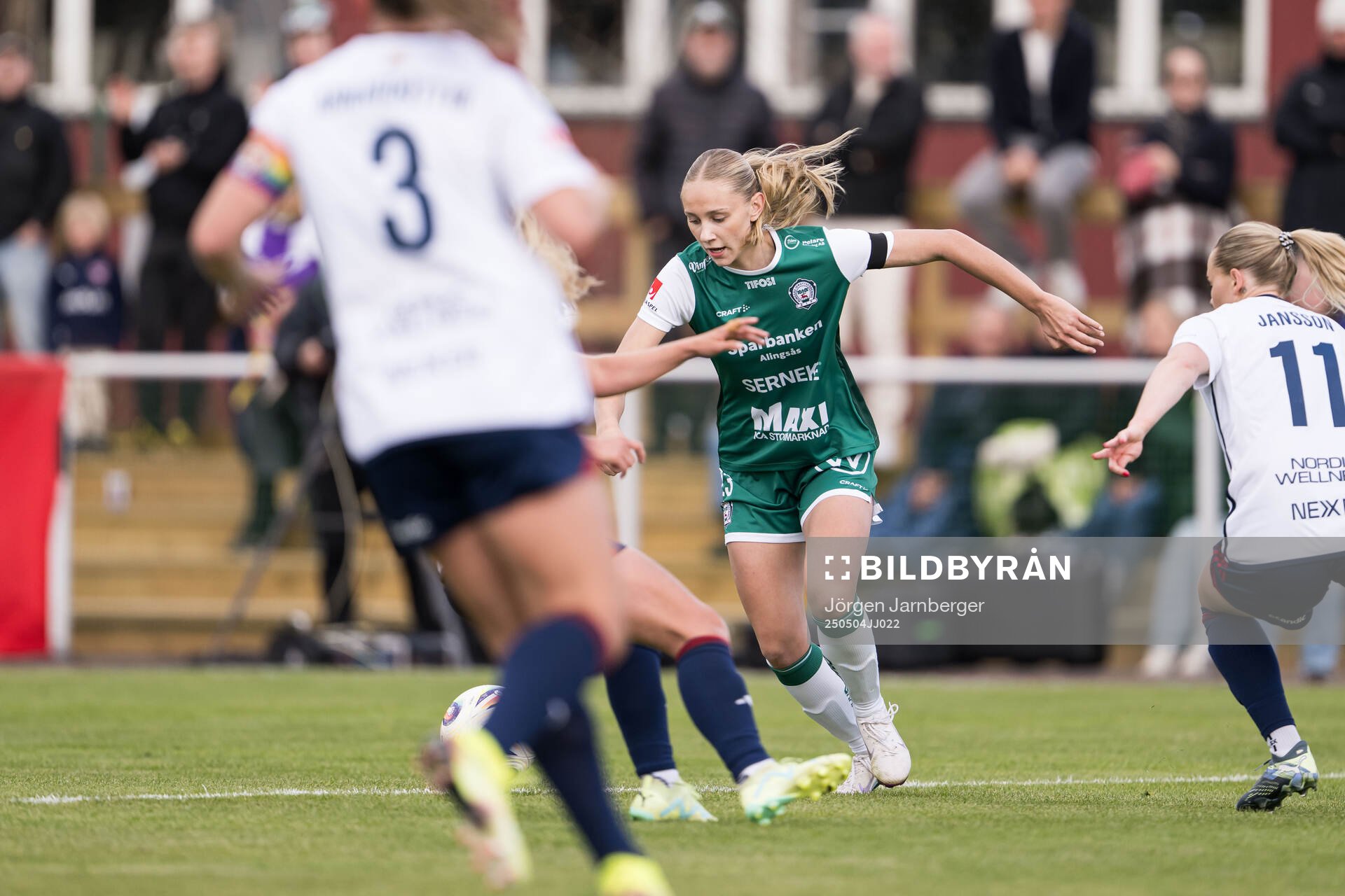 Alingsås Tilde Karlsson under fotbollsmatchen i Damallsvenskan mellan Alingsås och Rosengård den 4 maj 2025 i Alingsås. 