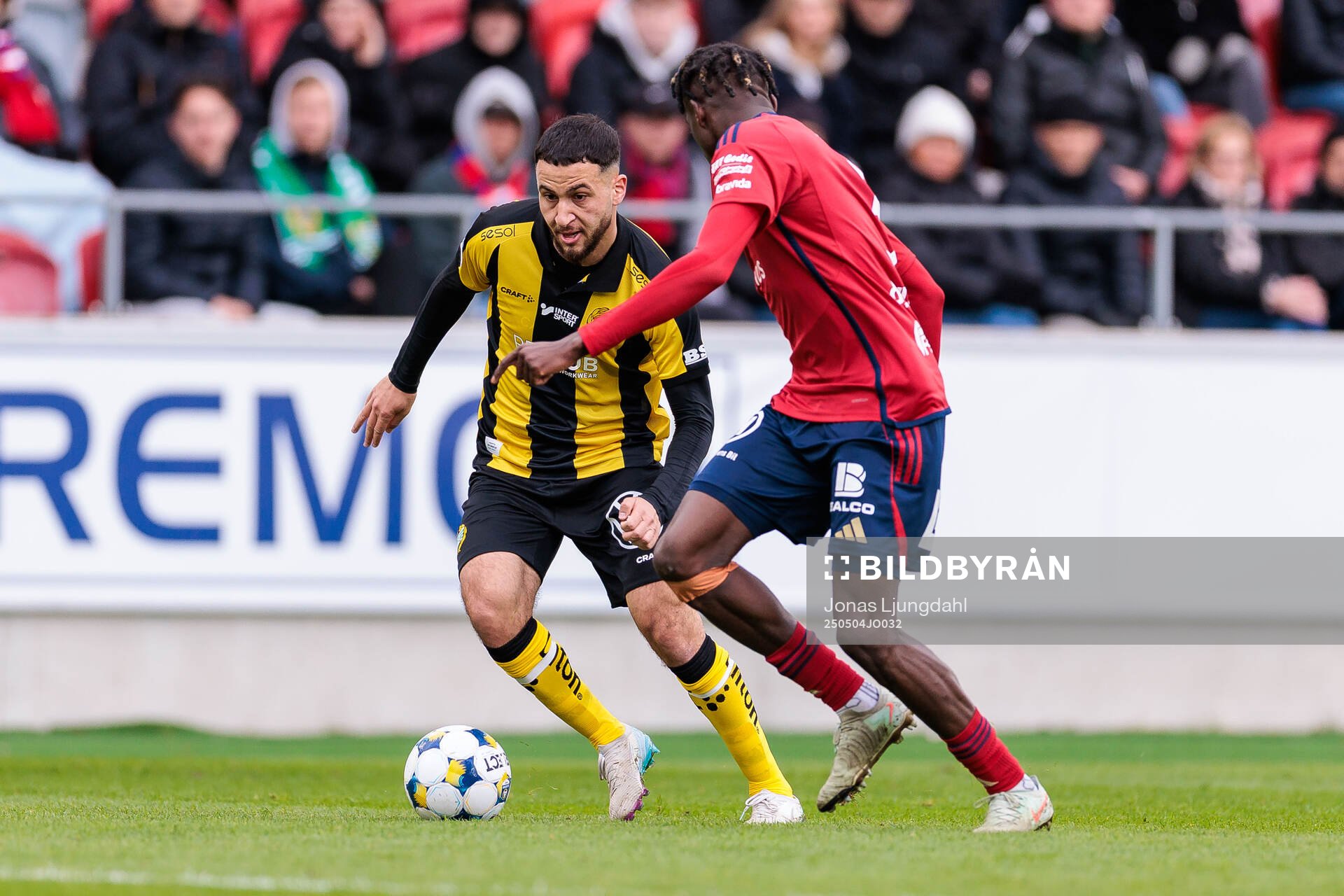 Hammarbys Abdelrahman Boudah Saidi under fotbollsmatchen i Allsvenskan mellan Öster och Hammarby den 4 maj 2025 i Växjö. 
