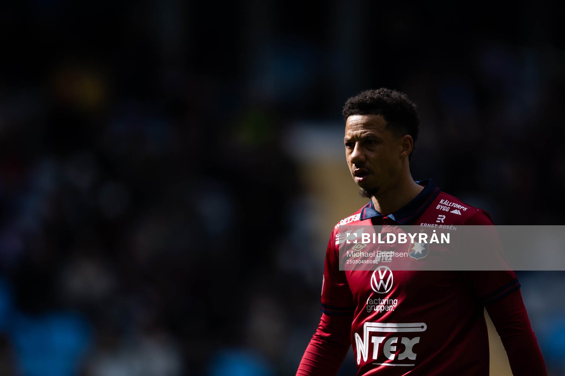 Örgrytes Tobias Sana under fotbollsmatchen i Superettan mellan Örgryte och Falkenberg den 4 maj 2025 i Göteborg. 