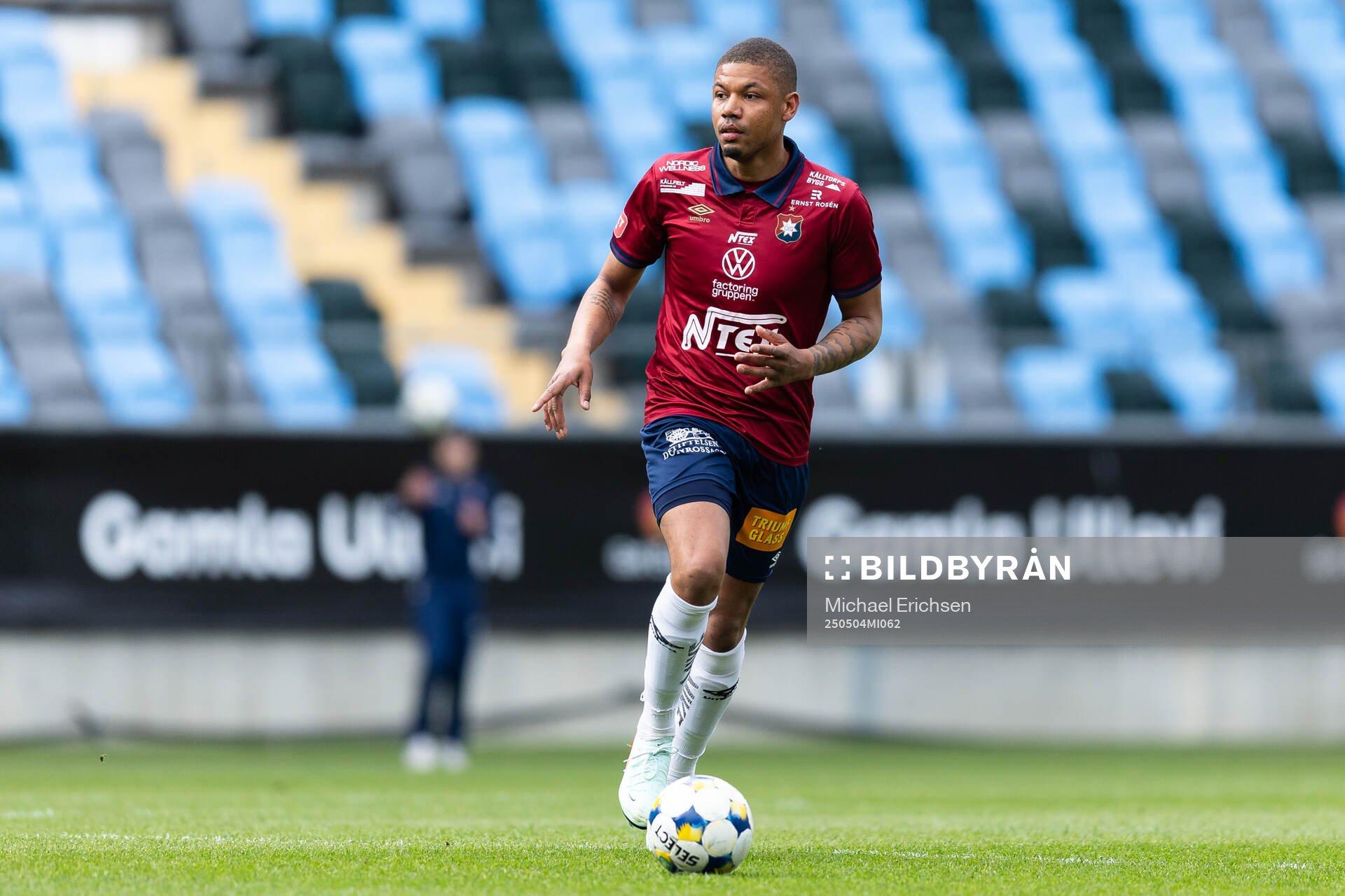 Örgrytes Mikael Dyrestam under fotbollsmatchen i Superettan mellan Örgryte och Falkenberg den 4 maj 2025 i Göteborg. 