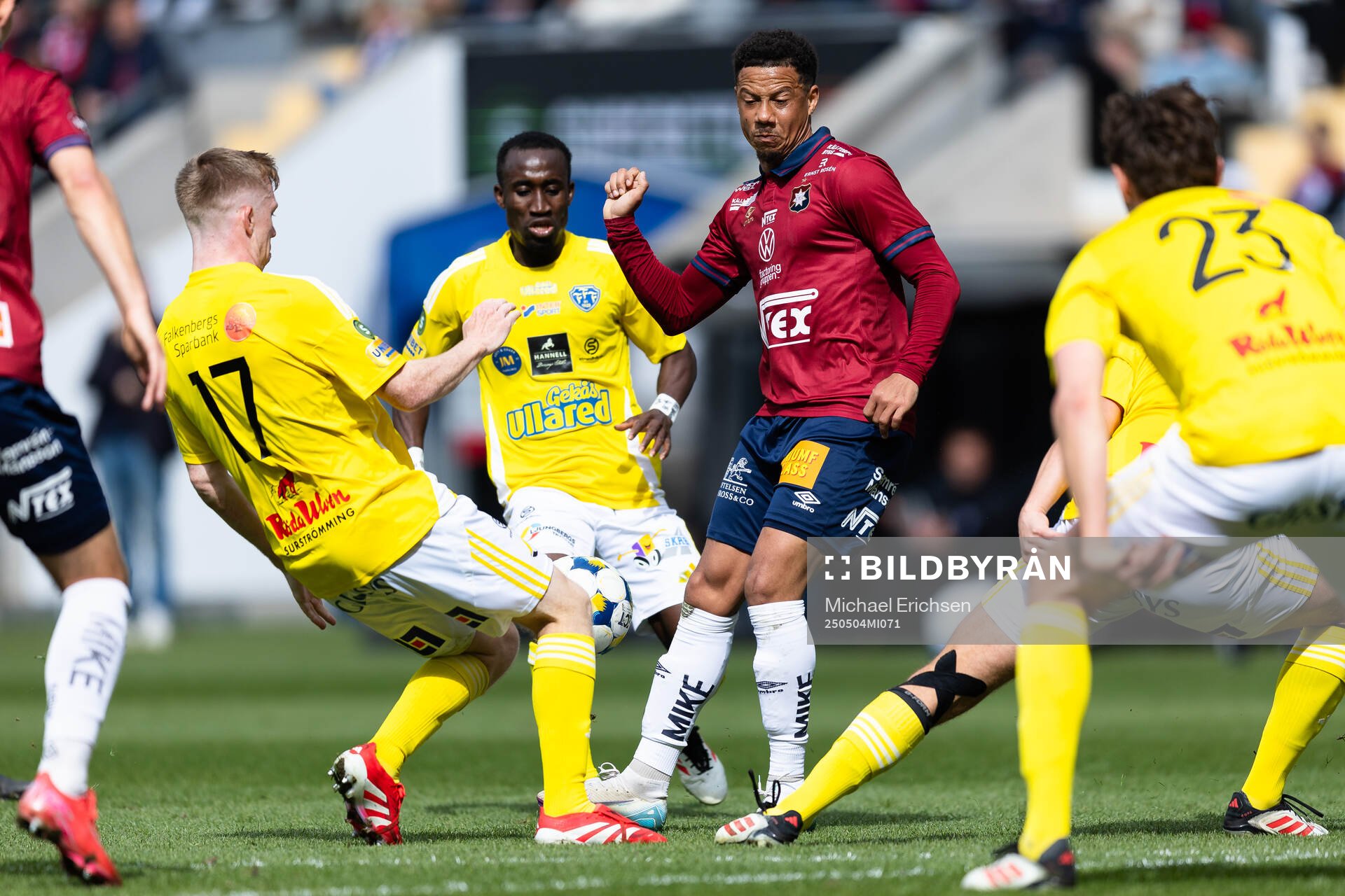 Örgrytes Tobias Sana under fotbollsmatchen i Superettan mellan Örgryte och Falkenberg den 4 maj 2025 i Göteborg. 