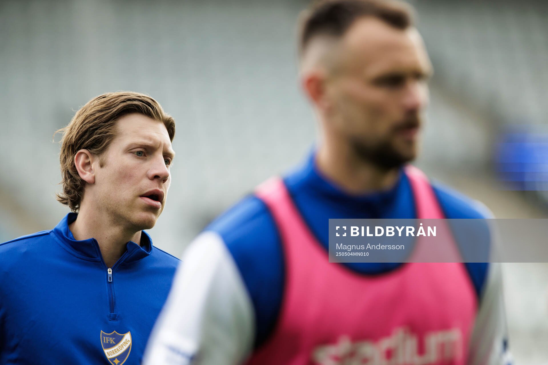 IFK Norrköpings Alexander Fransson inför fotbollsmatchen i Allsvenskan mellan IFK Norrköping och Häcken den 4 maj 2025 i Norrköping.