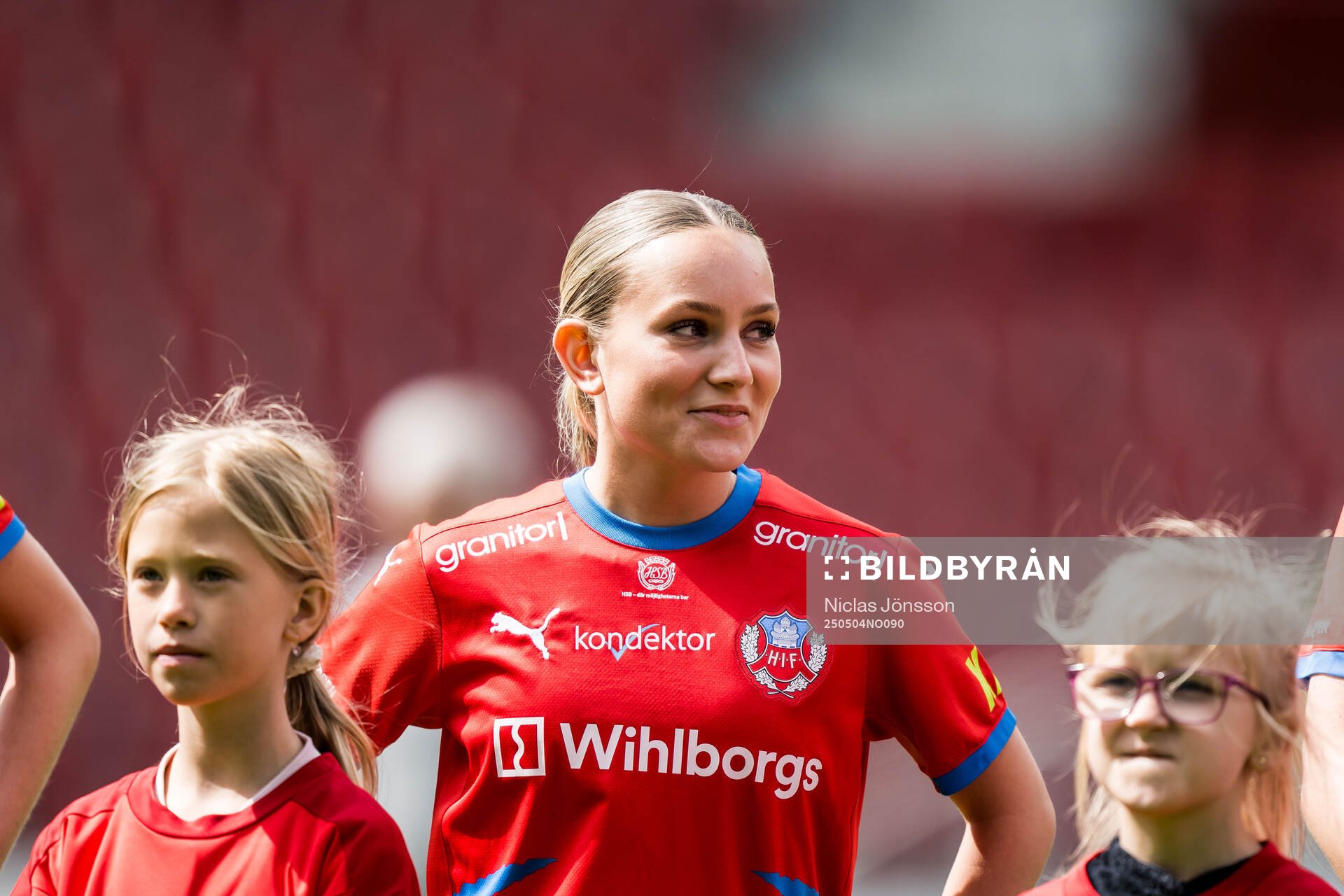 Helsingborgs Tilde Wahrenberg inför fotbollsmatchen i Division 1 södra mellan Helsingborg och Eskilsminne den 4 maj 2025 i Helsingborg.