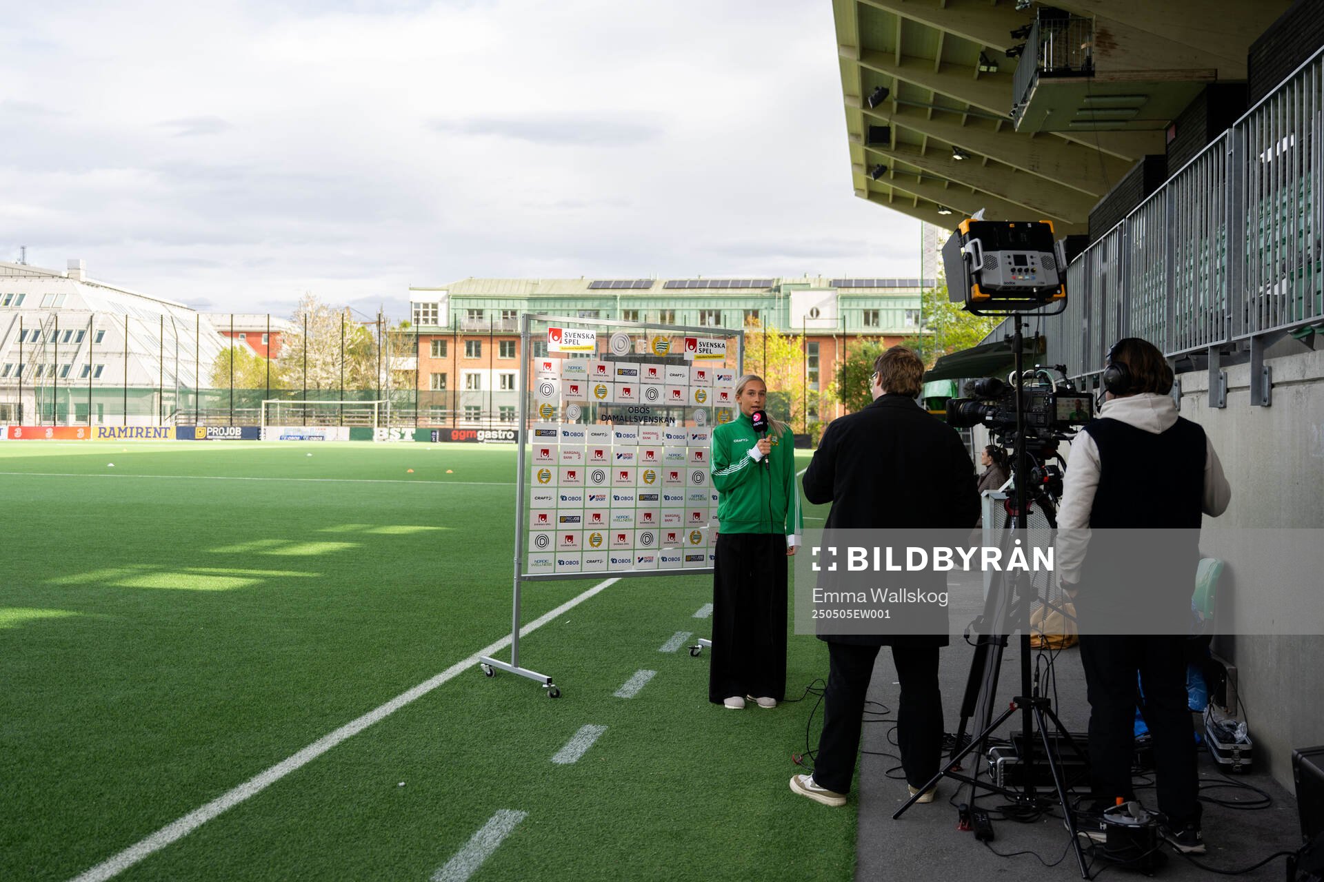 Hammarbys Ellen Wangerheim inför fotbollsmatchen i Damallsvenskan mellan Hammarby och Häcken den 5 maj 2025 i Stockholm. 