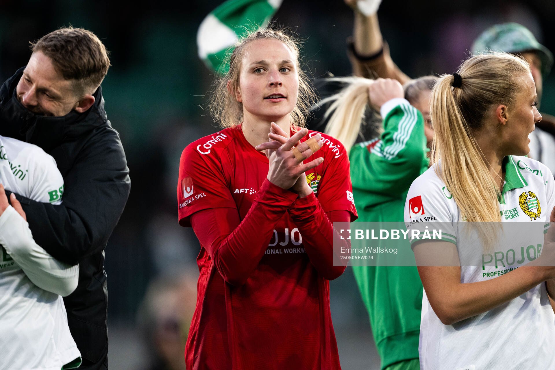 Hammarbys målvakt Anna Tamminen efter fotbollsmatchen i Damallsvenskan mellan Hammarby och Häcken den 5 maj 2025 i Stockholm. 