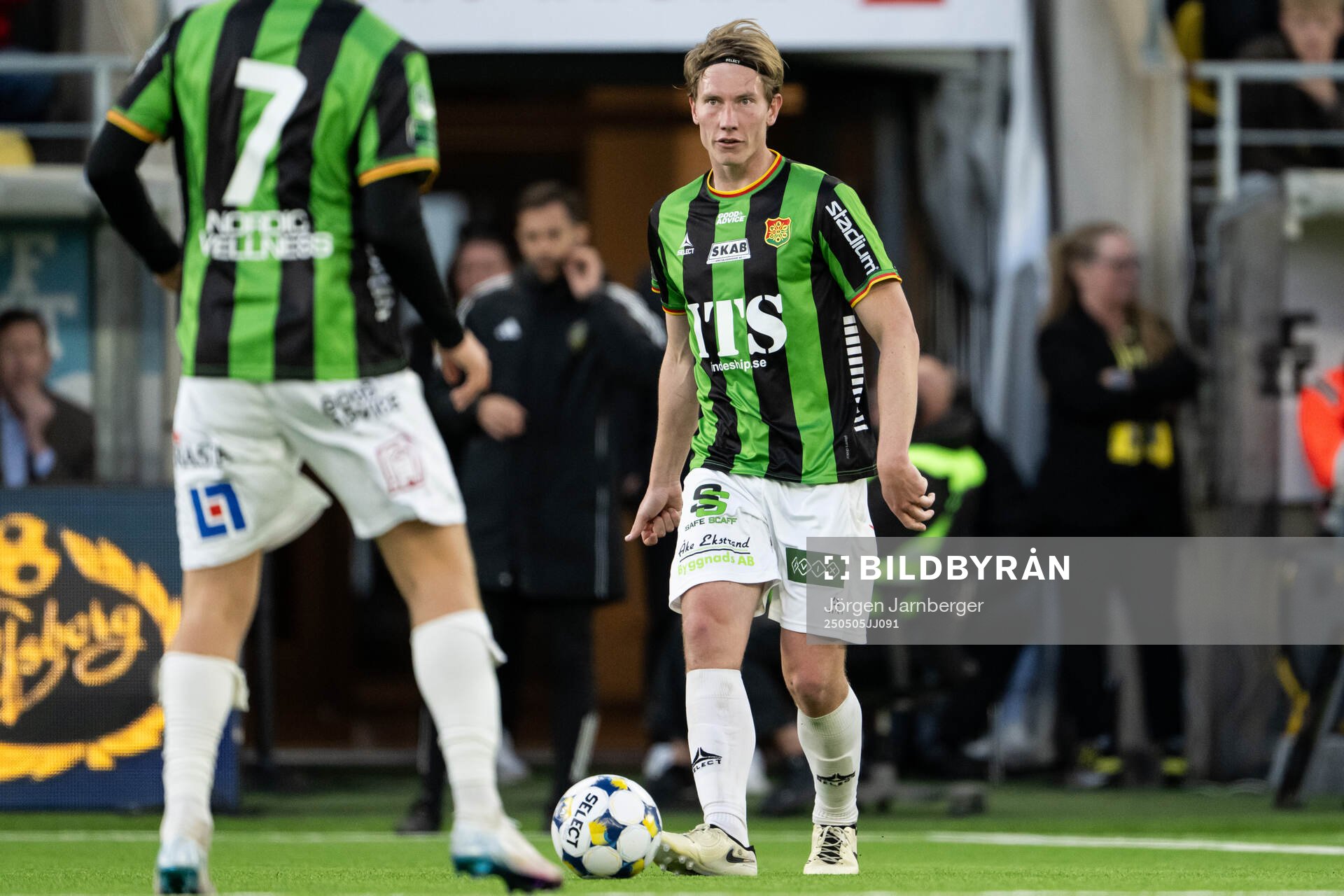 GAISs Robin Frej under fotbollsmatchen i Allsvenskan mellan Elfsborg och GAIS den 5 maj 2025 i Borås. 