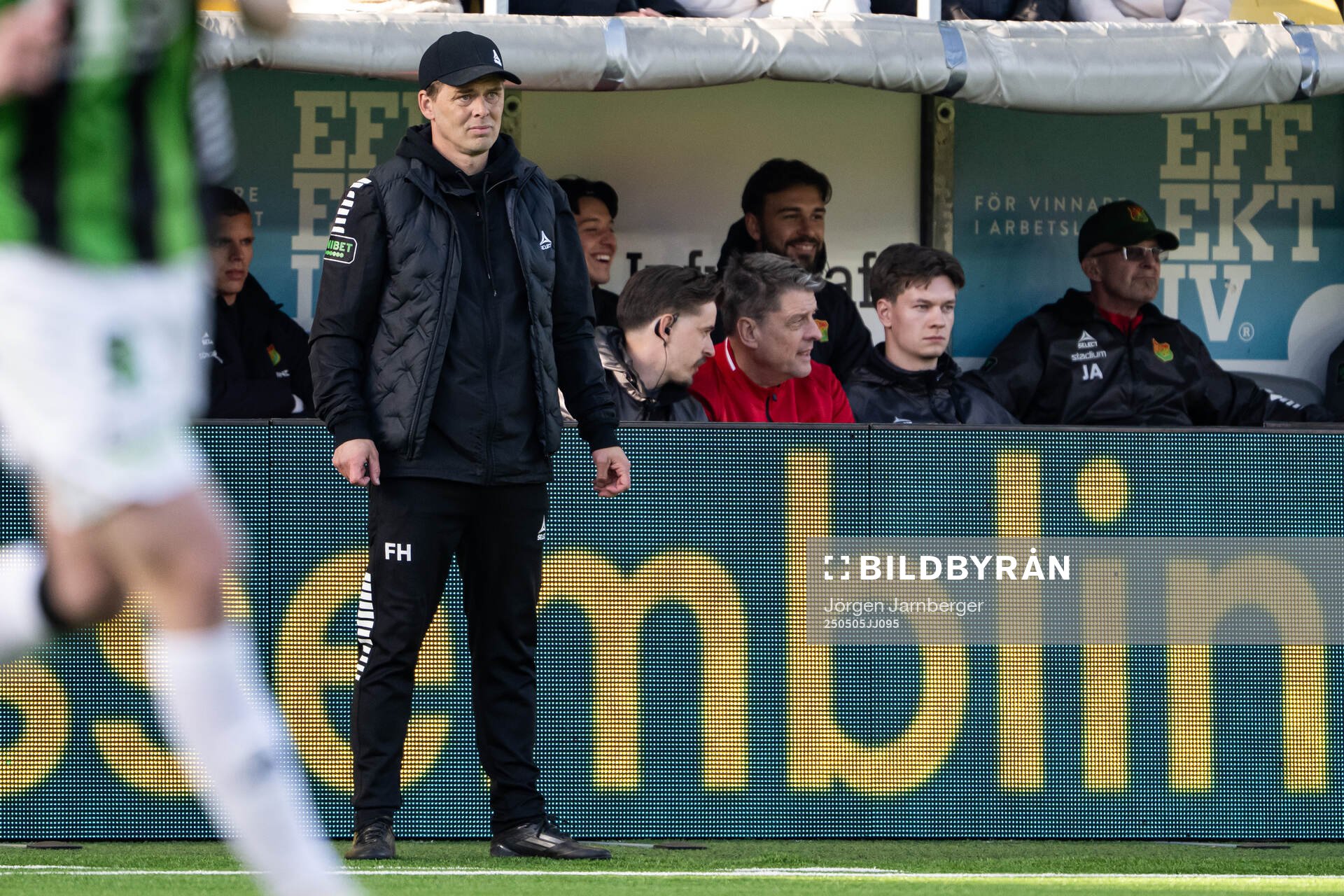GAIS tränare Fredrik Holmberg under fotbollsmatchen i Allsvenskan mellan Elfsborg och GAIS den 5 maj 2025 i Borås. 