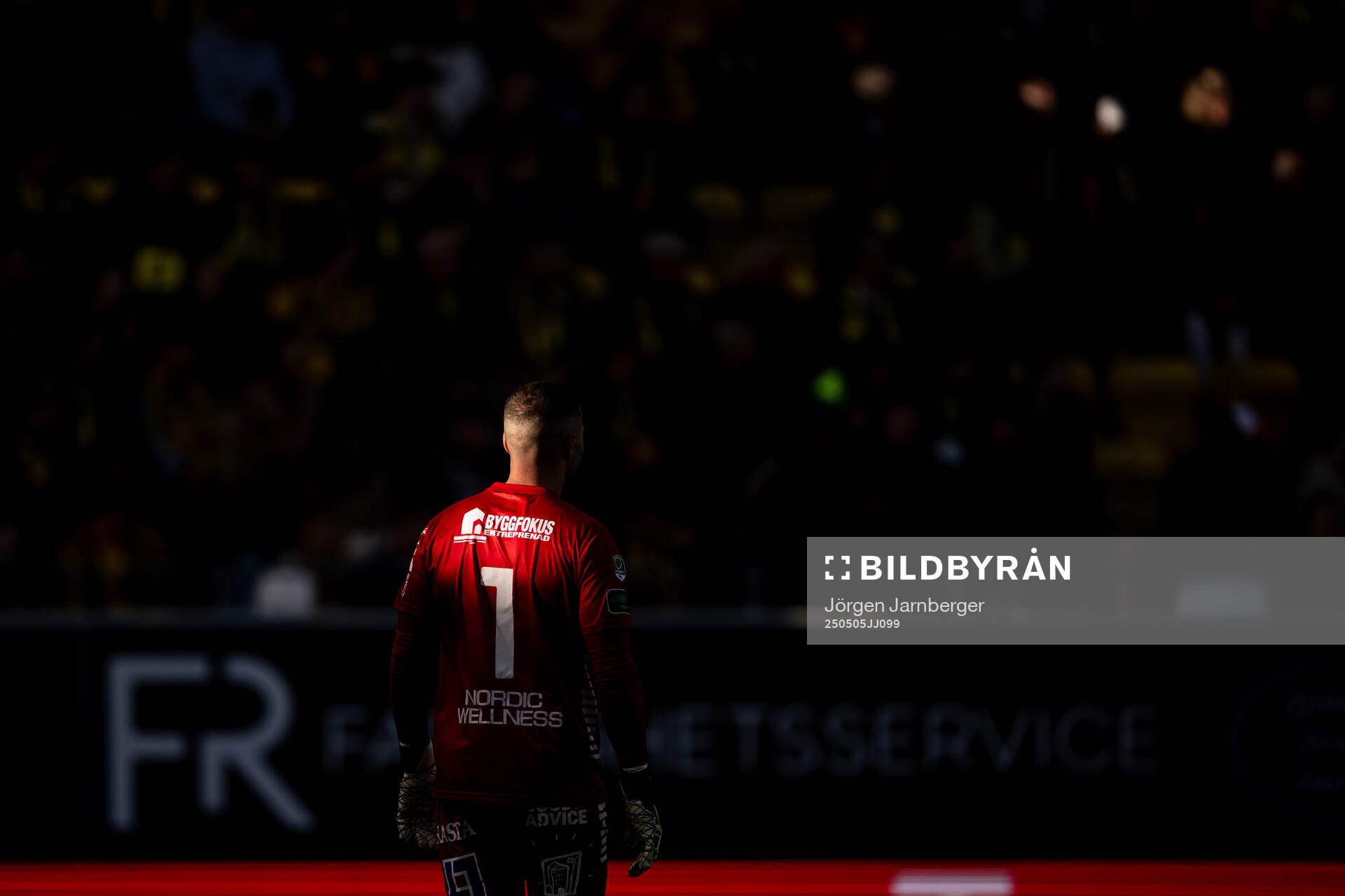 GAISs Mergim Krasniqi under fotbollsmatchen i Allsvenskan mellan Elfsborg och GAIS den 5 maj 2025 i Borås. 