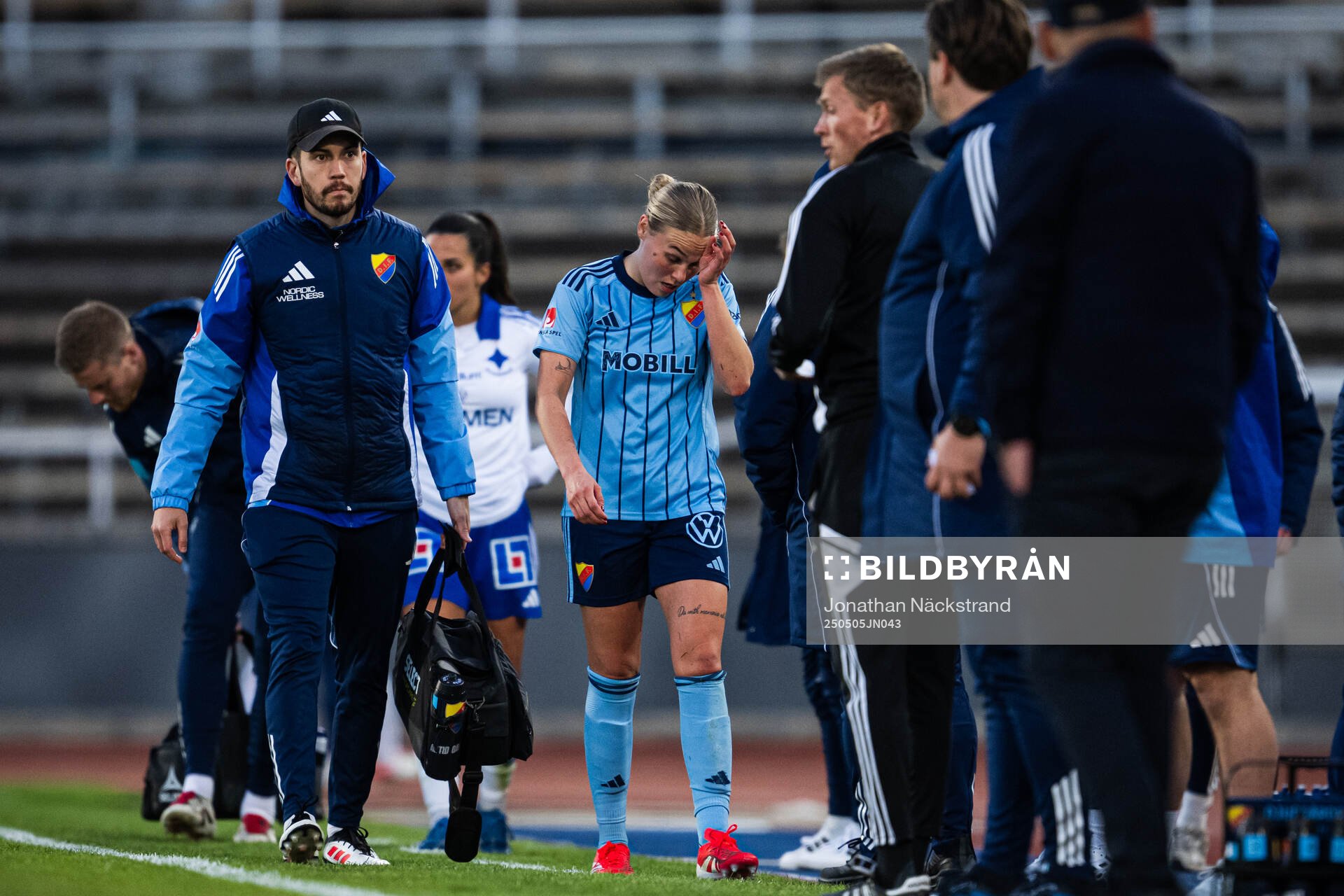 Djurgårdens Nanne Ruuskanen under fotbollsmatchen i Damallsvenskan mellan Djurgården och IFK Norrköping den 5 maj 2025 i Stockholm.