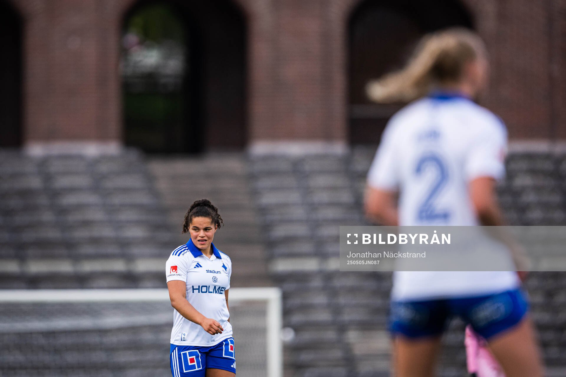 IFK Norrköpings Jada Conijnenberg under fotbollsmatchen i Damallsvenskan mellan Djurgården och IFK Norrköping den 5 maj 2025 i Stockholm.
