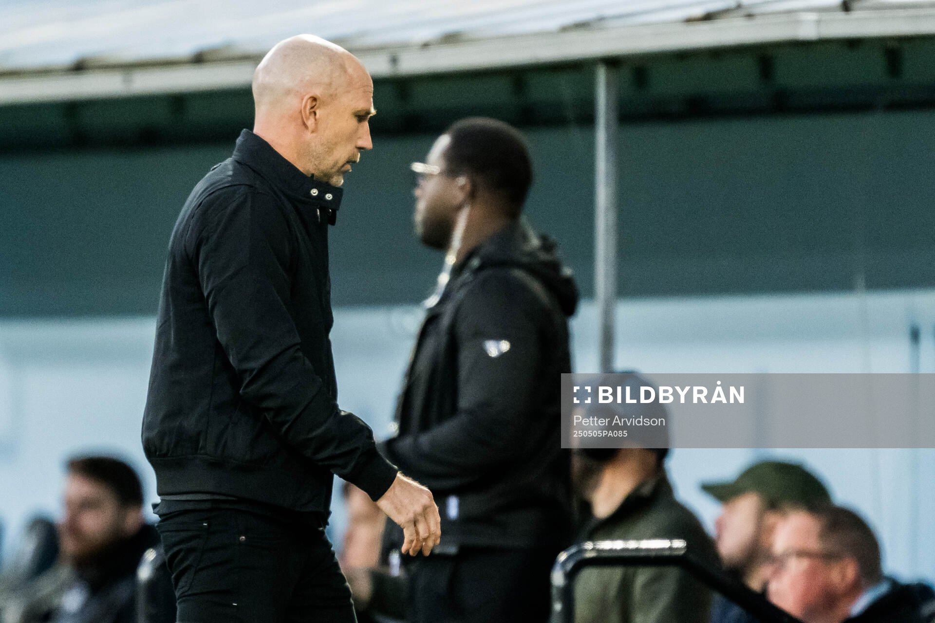 Malmö FFs tränare Henrik Rydström  under fotbollsmatchen i Allsvenskan mellan Malmö FF och Brommapojkarna den 5 maj 2025 i Malmö. 