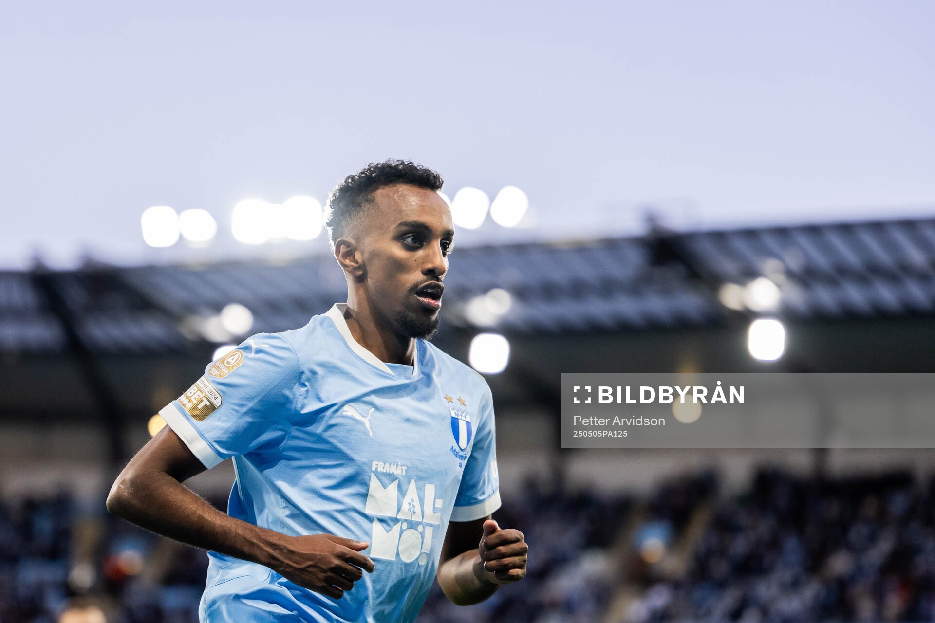 Malmö FFs Taha Ali under fotbollsmatchen i Allsvenskan mellan Malmö FF och Brommapojkarna den 5 maj 2025 i Malmö. 