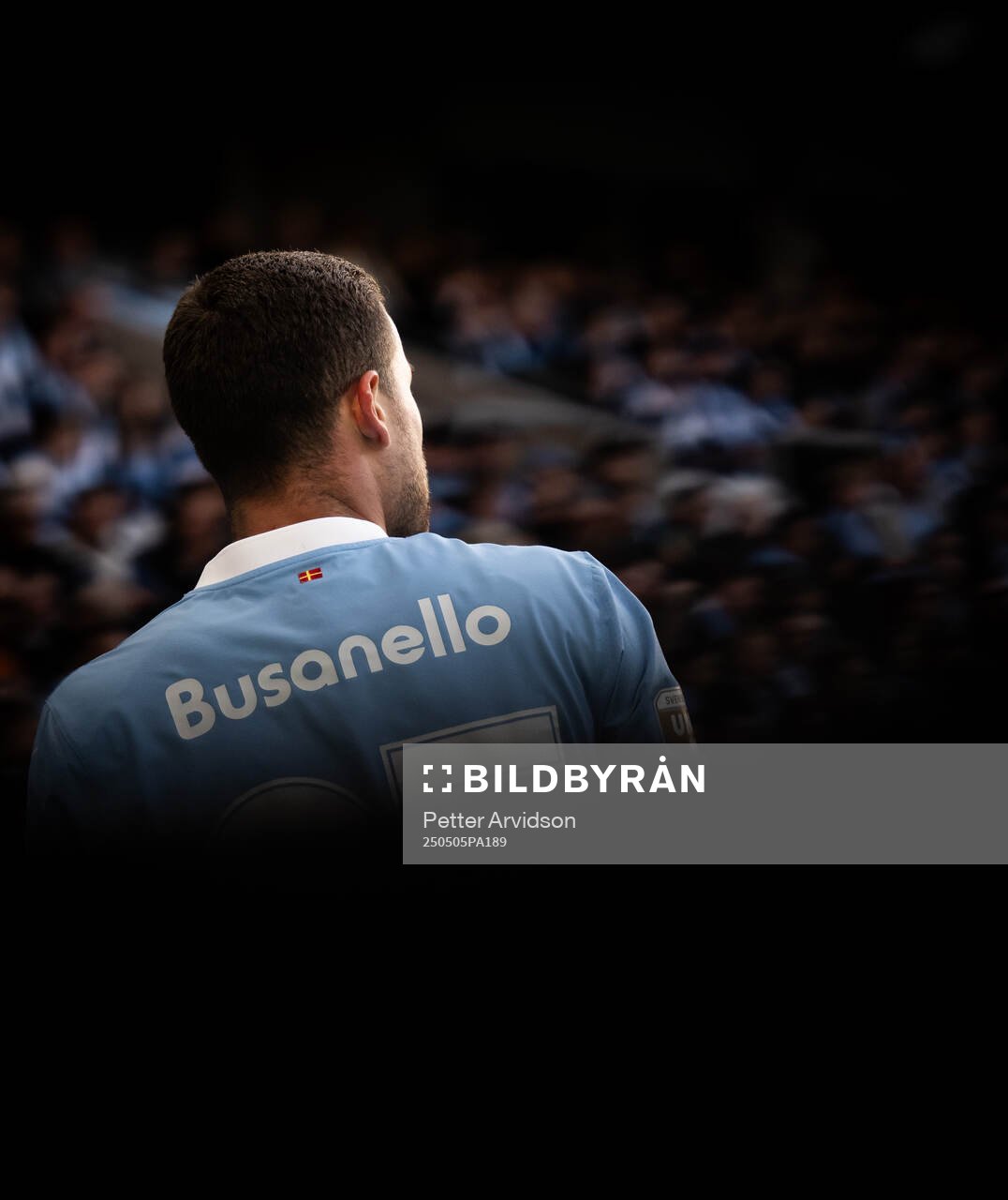 Malmö FFs Gabriel Busanello under fotbollsmatchen i Allsvenskan mellan Malmö FF och Brommapojkarna den 5 maj 2025 i Malmö. 