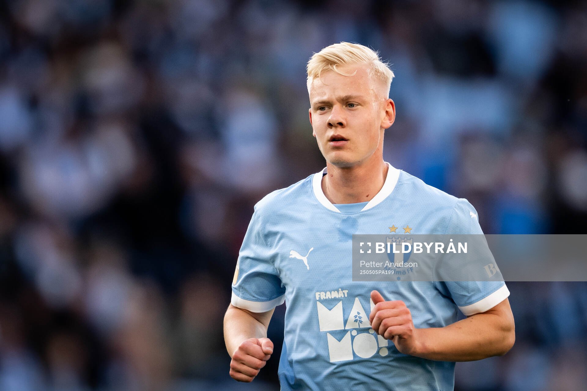 Malmö FFs Otto Rosengren under fotbollsmatchen i Allsvenskan mellan Malmö FF och Brommapojkarna den 5 maj 2025 i Malmö. 