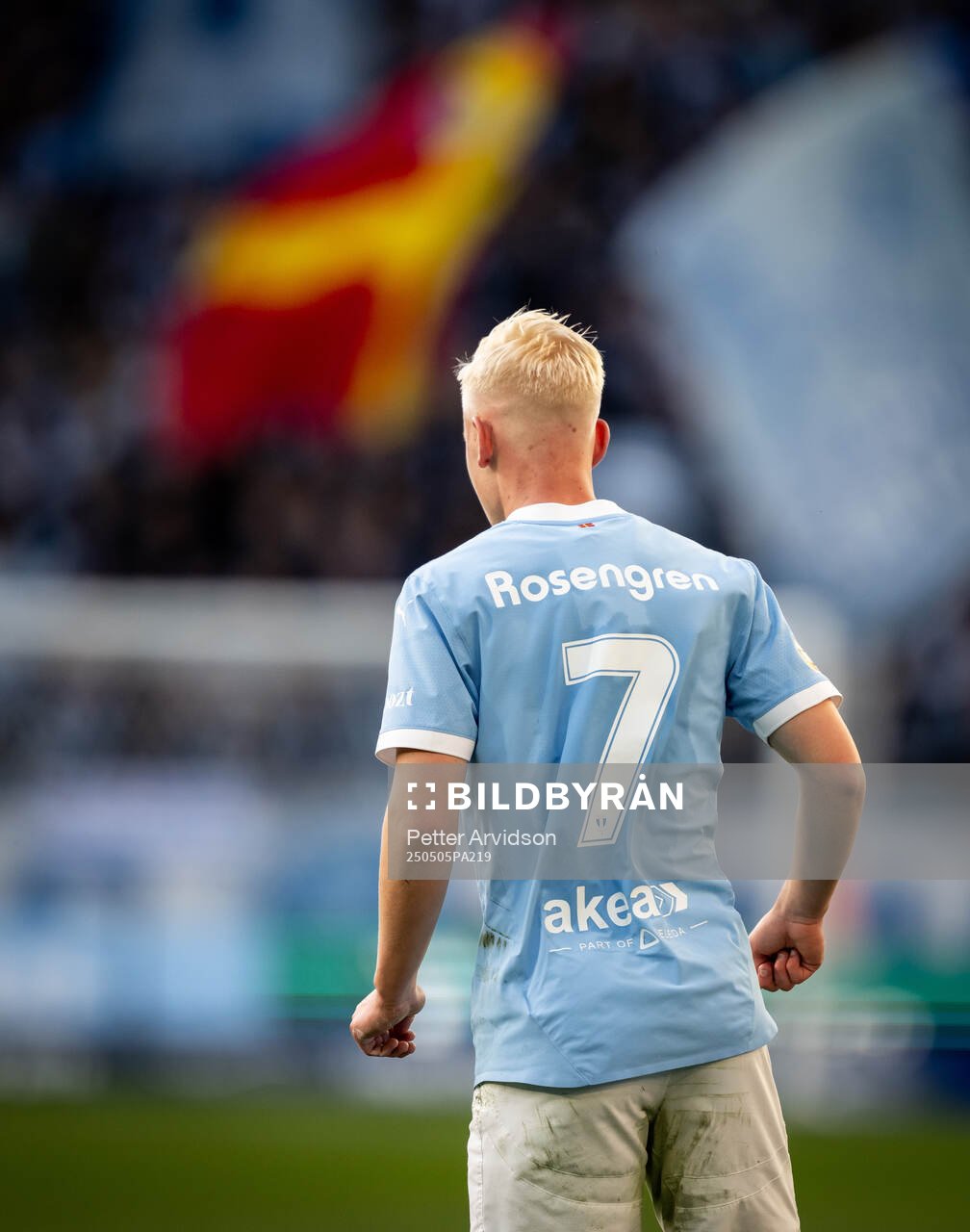 Malmö FFs Otto Rosengren under fotbollsmatchen i Allsvenskan mellan Malmö FF och Brommapojkarna den 5 maj 2025 i Malmö. 