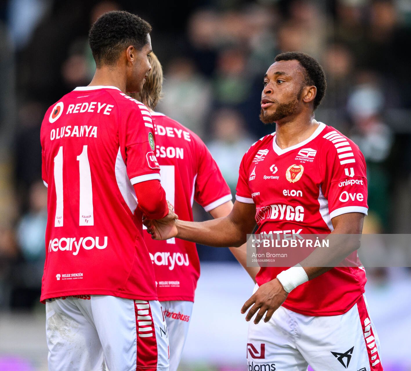 Kalmars Abdussalam Magashy jublar efter 1-2 under fotbollsmatchen i Superettan mellan Västerås och Kalmar den 6 maj 2025 i Västerås. 