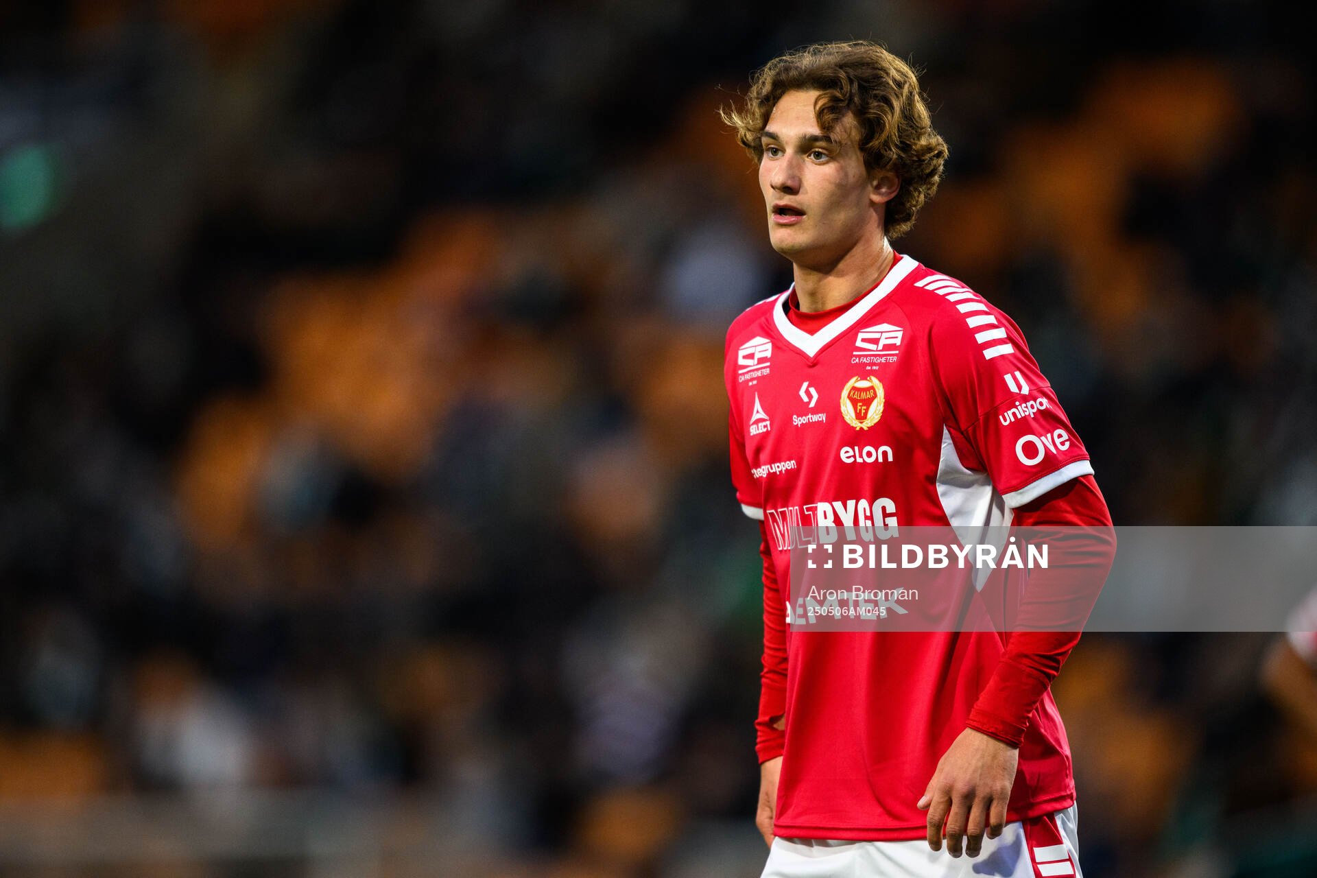 Kalmars Antonio Kujundzic under fotbollsmatchen i Superettan mellan Västerås och Kalmar den 6 maj 2025 i Västerås. 