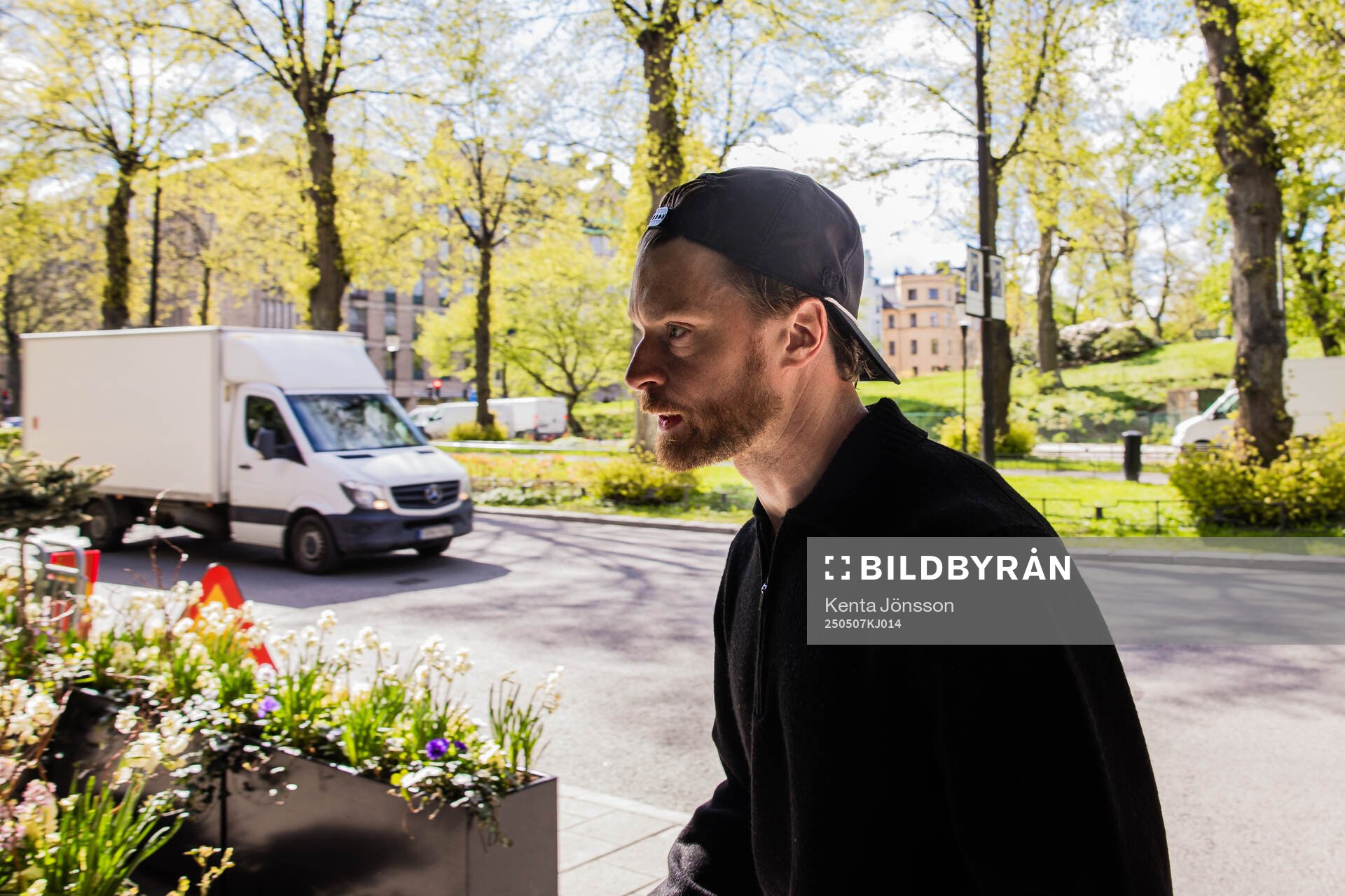 Adam Larsson of the Swedish national men's ice hockey team