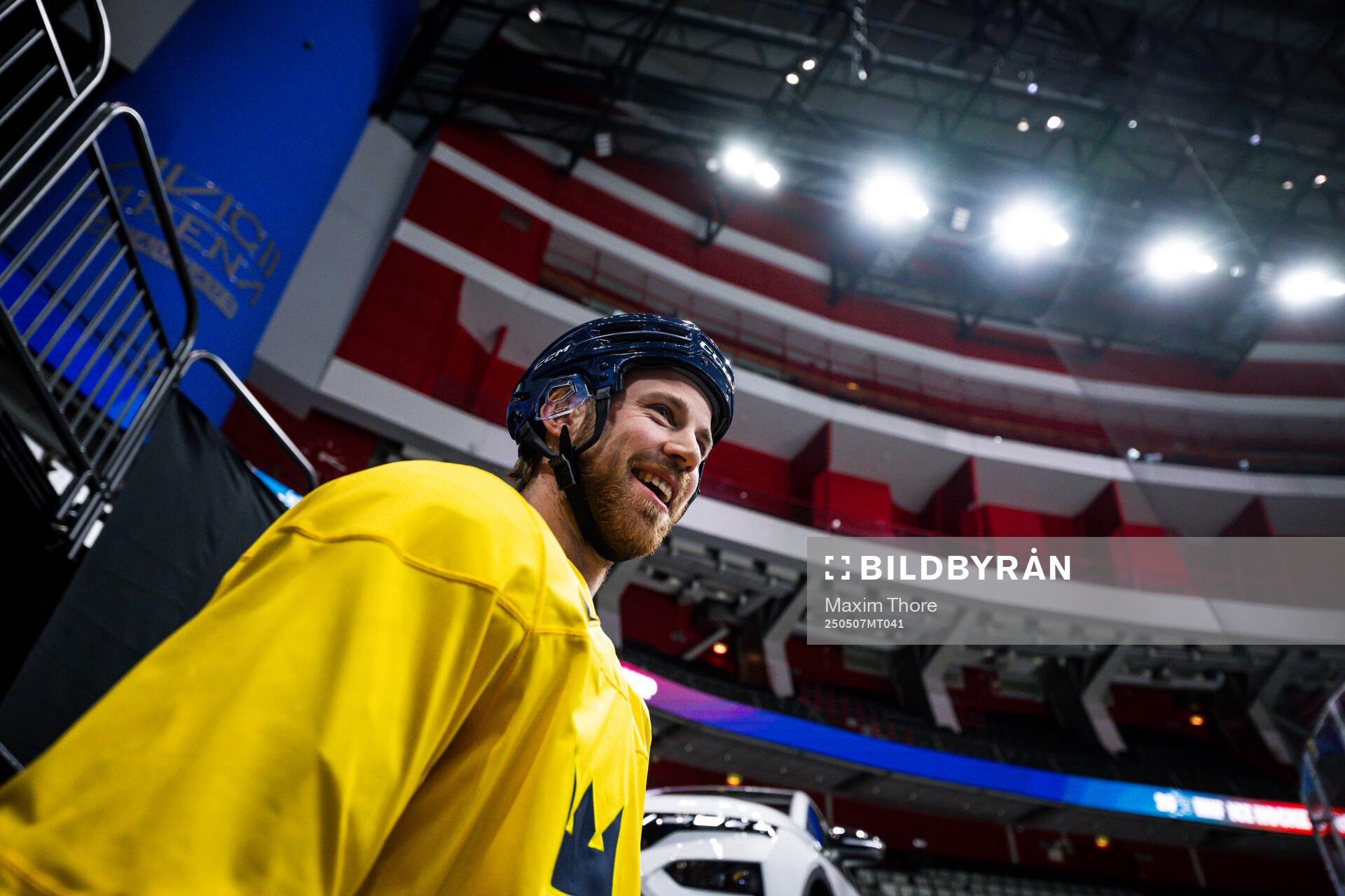 Elias Lindholm of Sweden arrives at a practice session