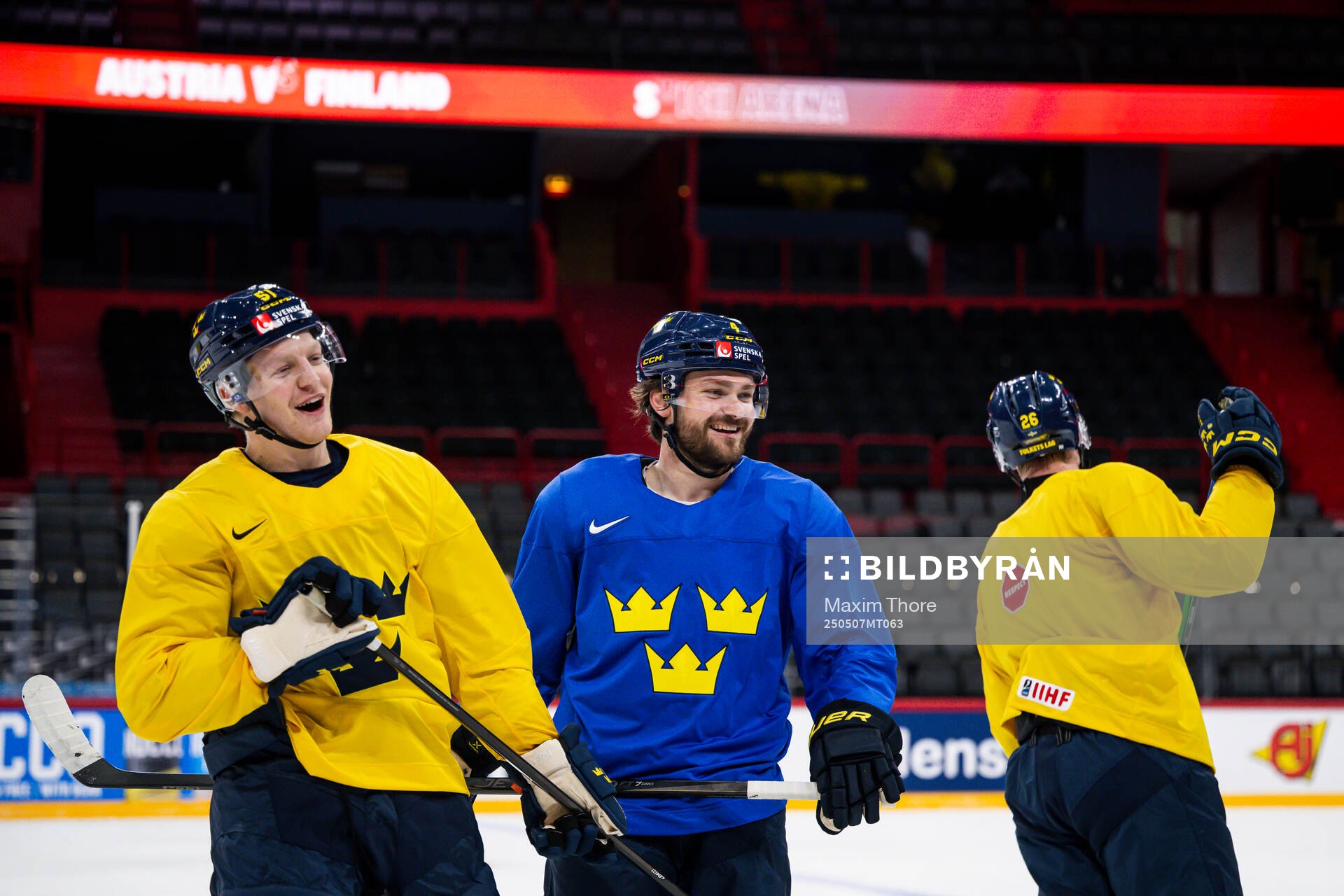 Emil Heineman and Rasmus Andersson of Sweden at a practice