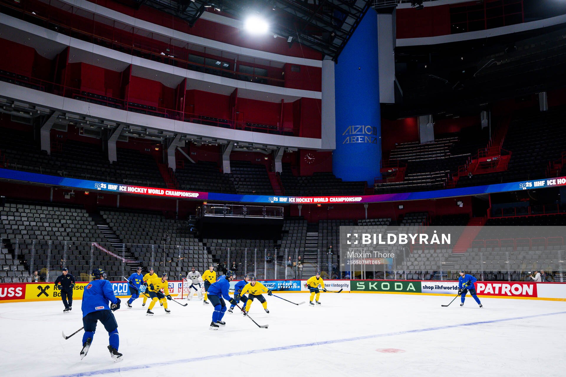 View over Avicii Arena at at a practice session with Sweden