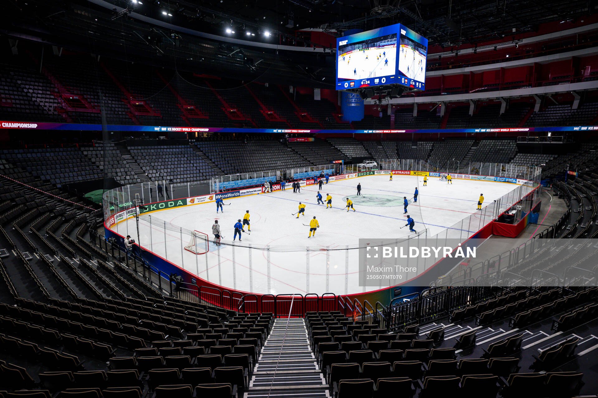 View over Avicii Arena at a practice session with Sweden