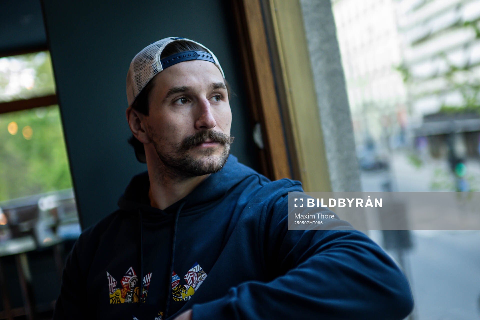 Filip Forsberg of Sweden poses for a portrait at a press