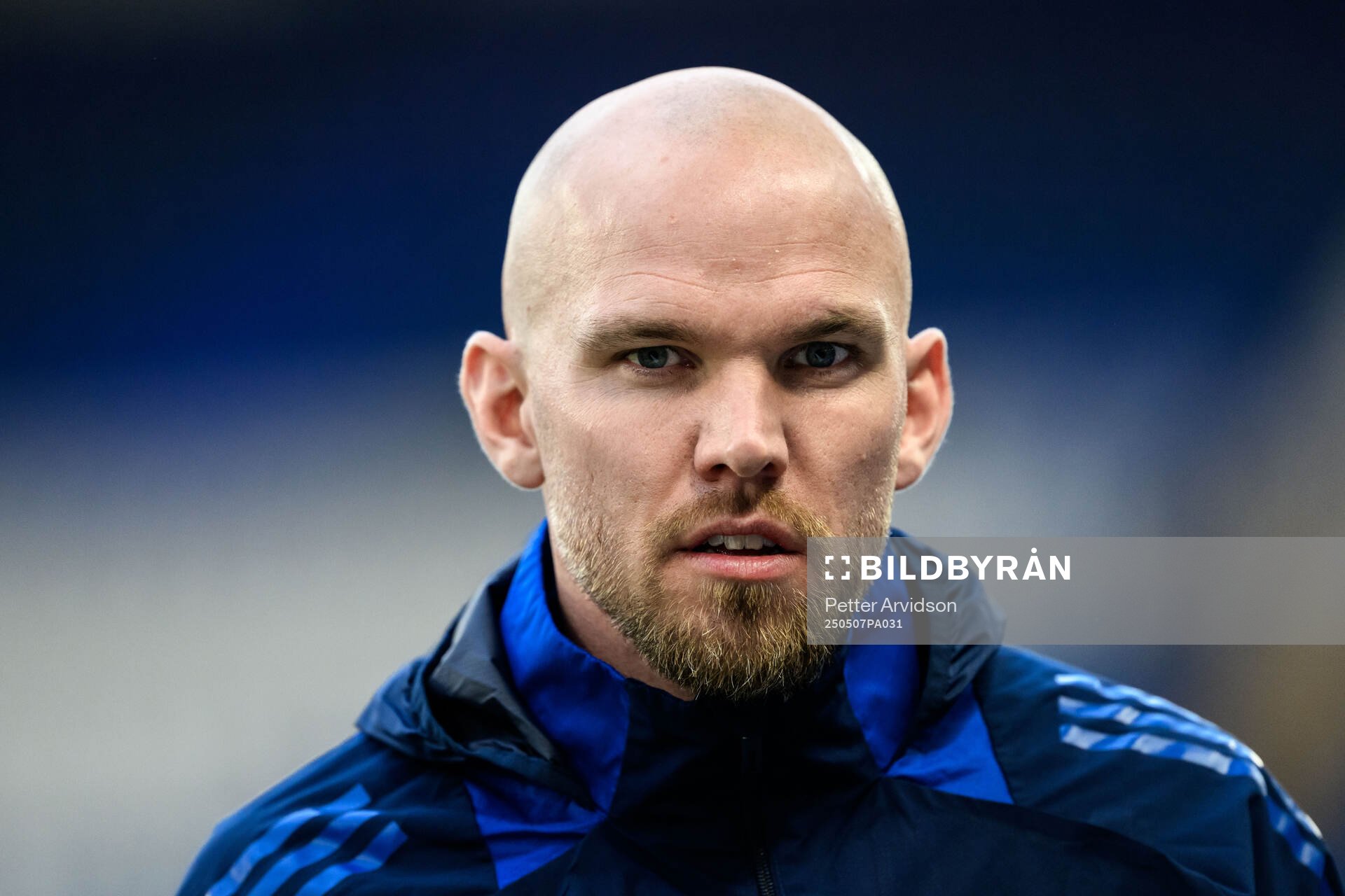 Marcus Danielson of Djurgården during a UEFA Conference League training session on May 7, 2025 in London. 