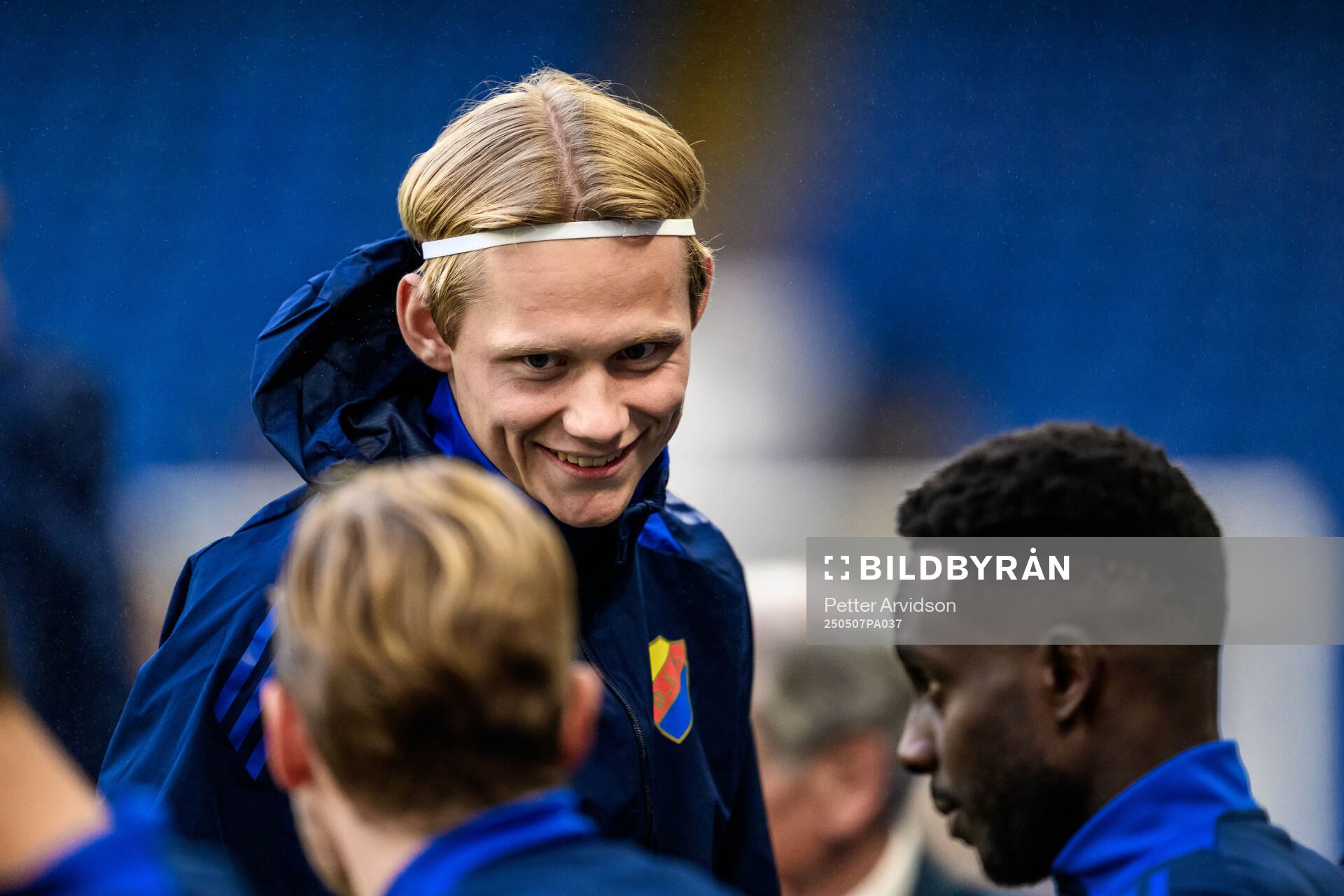 Tobias Gulliksen of Djurgården during a UEFA Conference League training session on May 7, 2025 in London. 