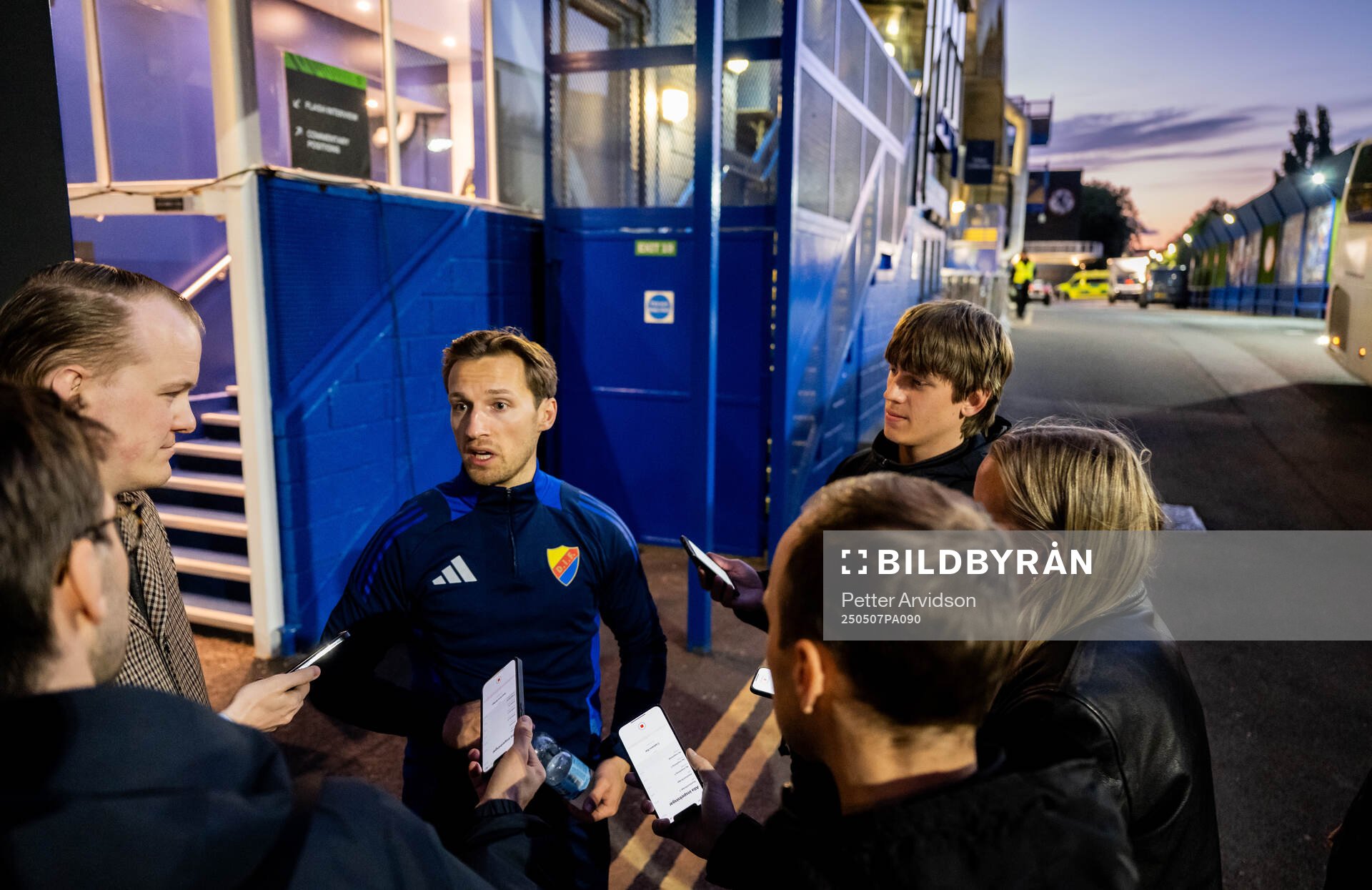 Daniel Stensson of Djurgården is being interviewed