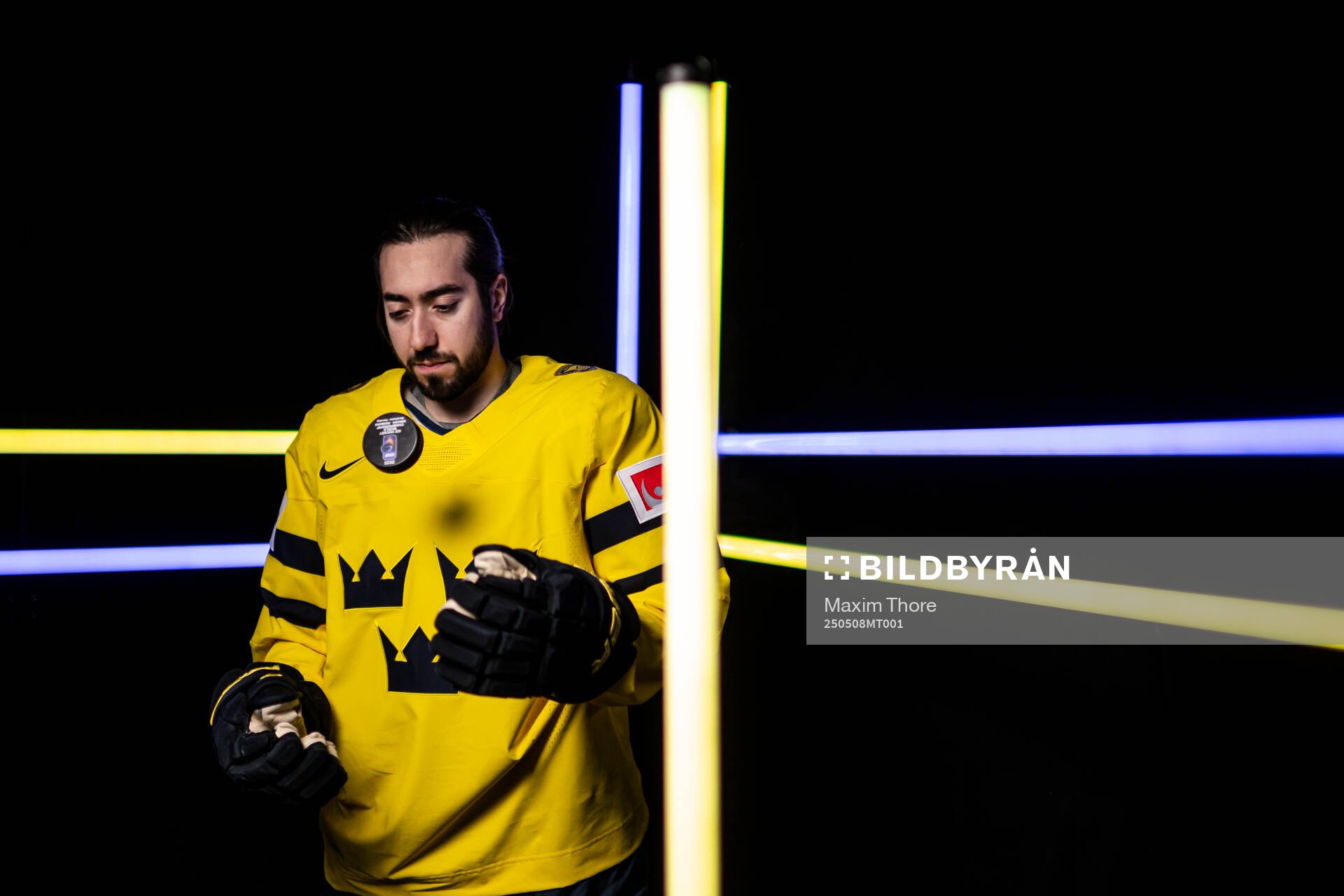Mika Zibanejad of Sweden in the IIHF studio