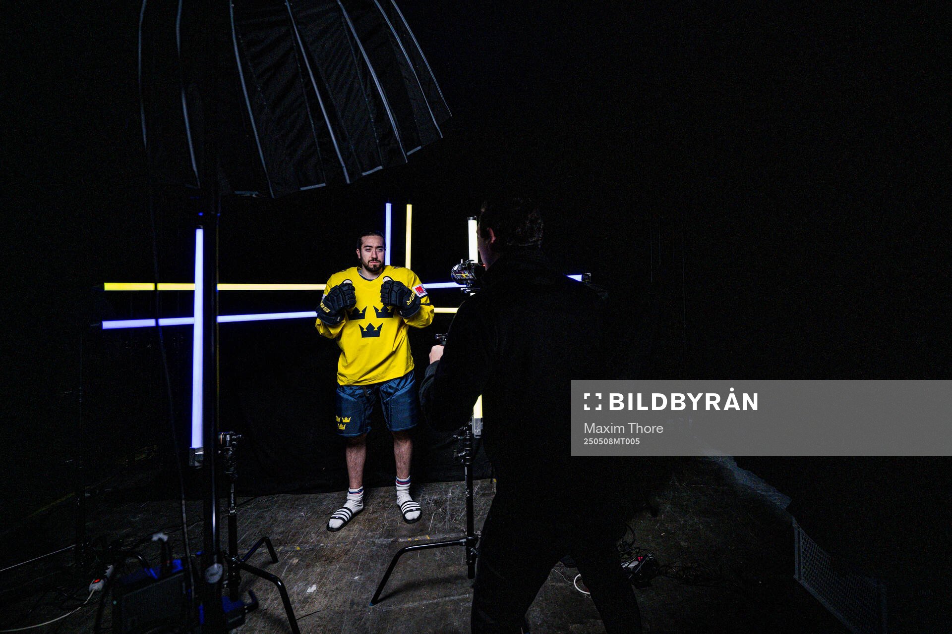Mika Zibanejad of Sweden in the IIHF studio