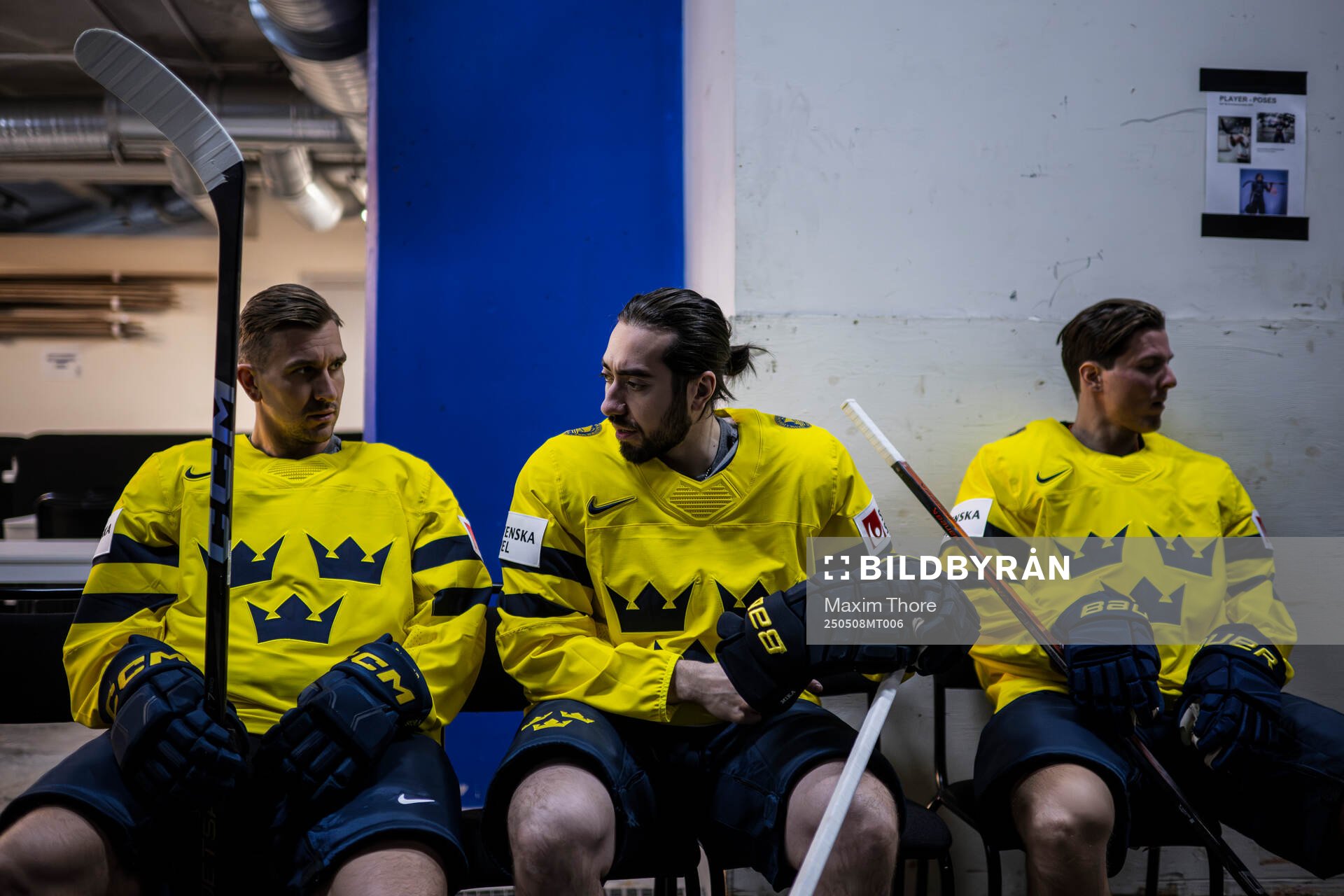 Mikael Backlund, Mika Zibanejad and Jesper Frödén of