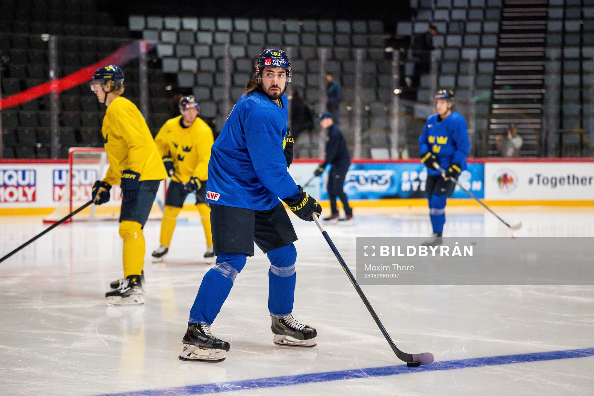 Mika Zibanejad of Sweden at a practice session