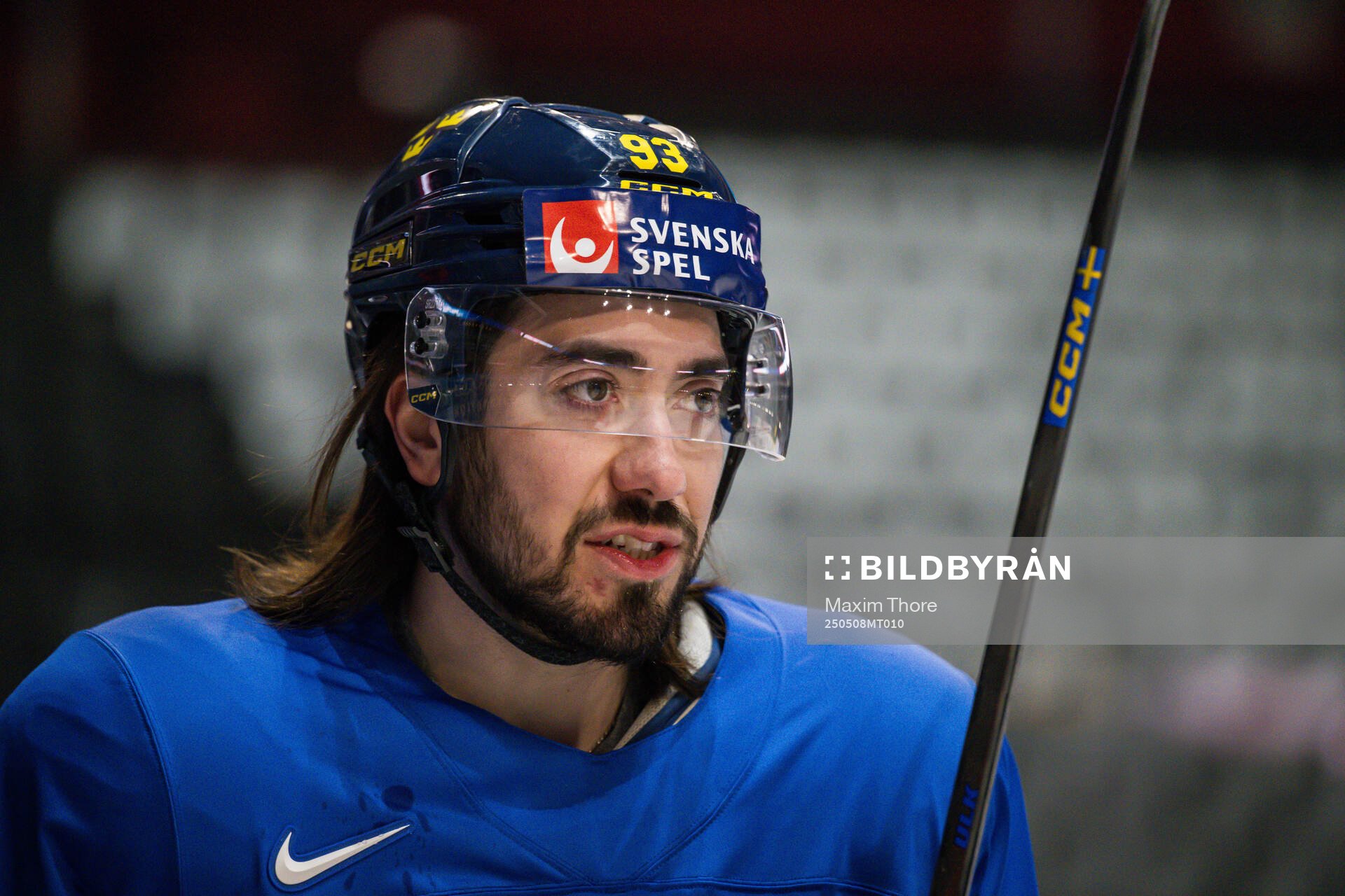 Mika Zibanejad of Sweden at a practice session