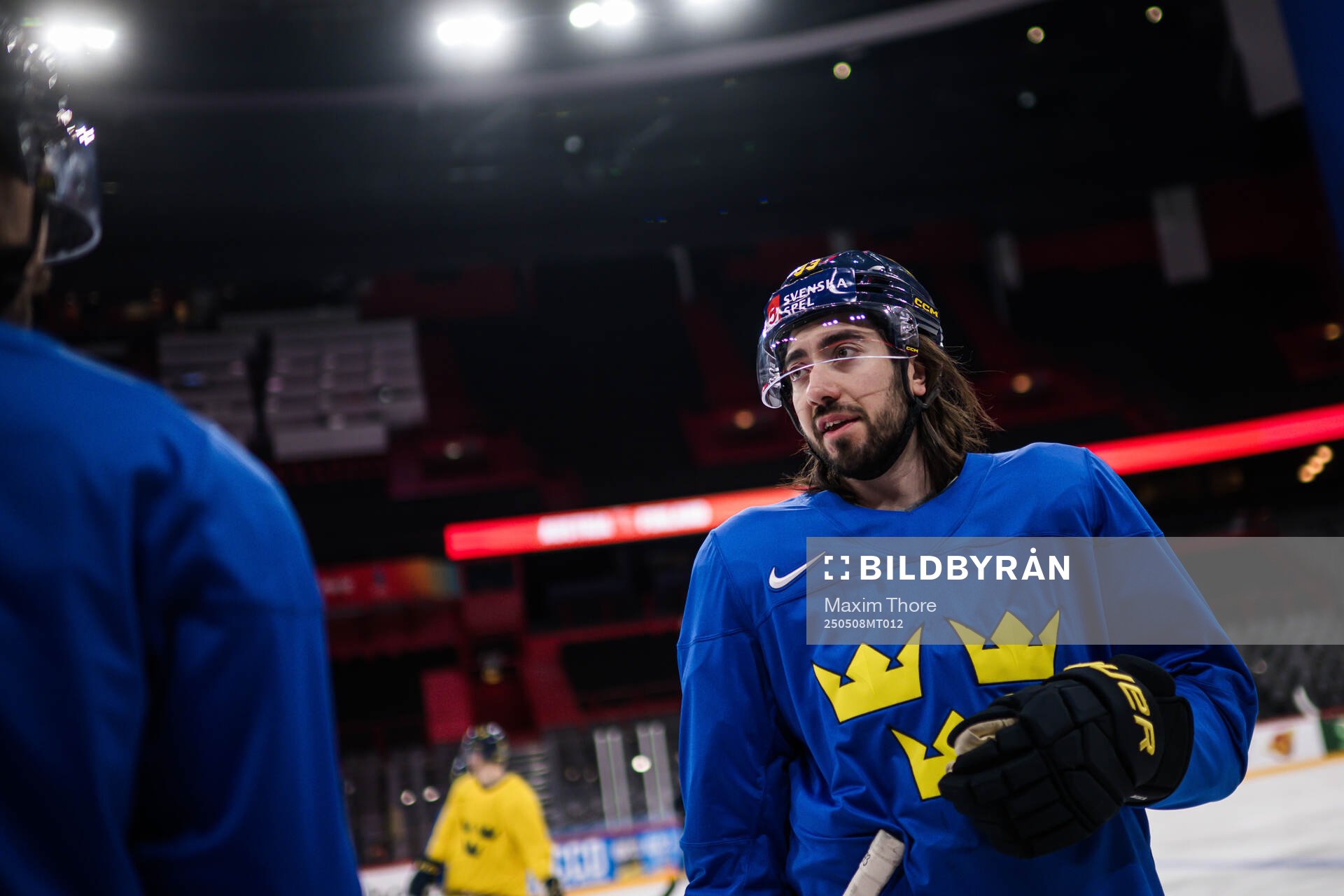 Mika Zibanejad of Sweden at a practice session