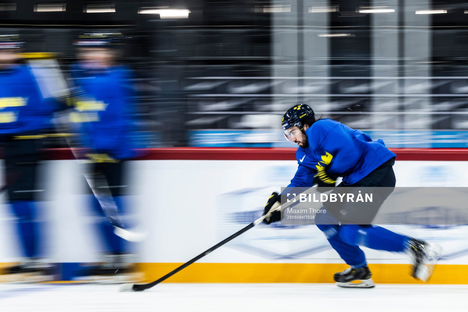 Mika Zibanejad of Sweden at a practice session