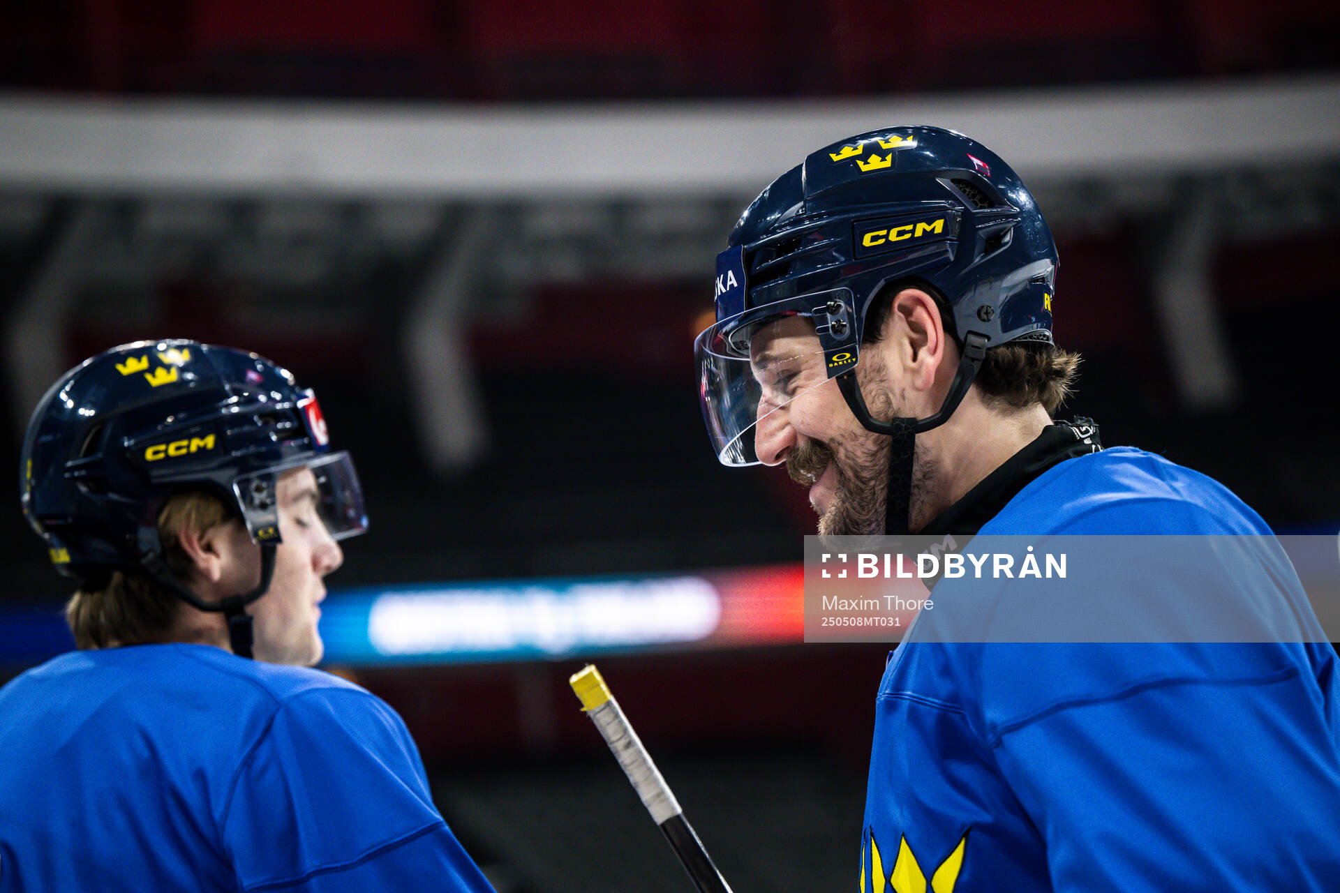 Leo Carlsson och Filip Forsberg of Sweden at a practice